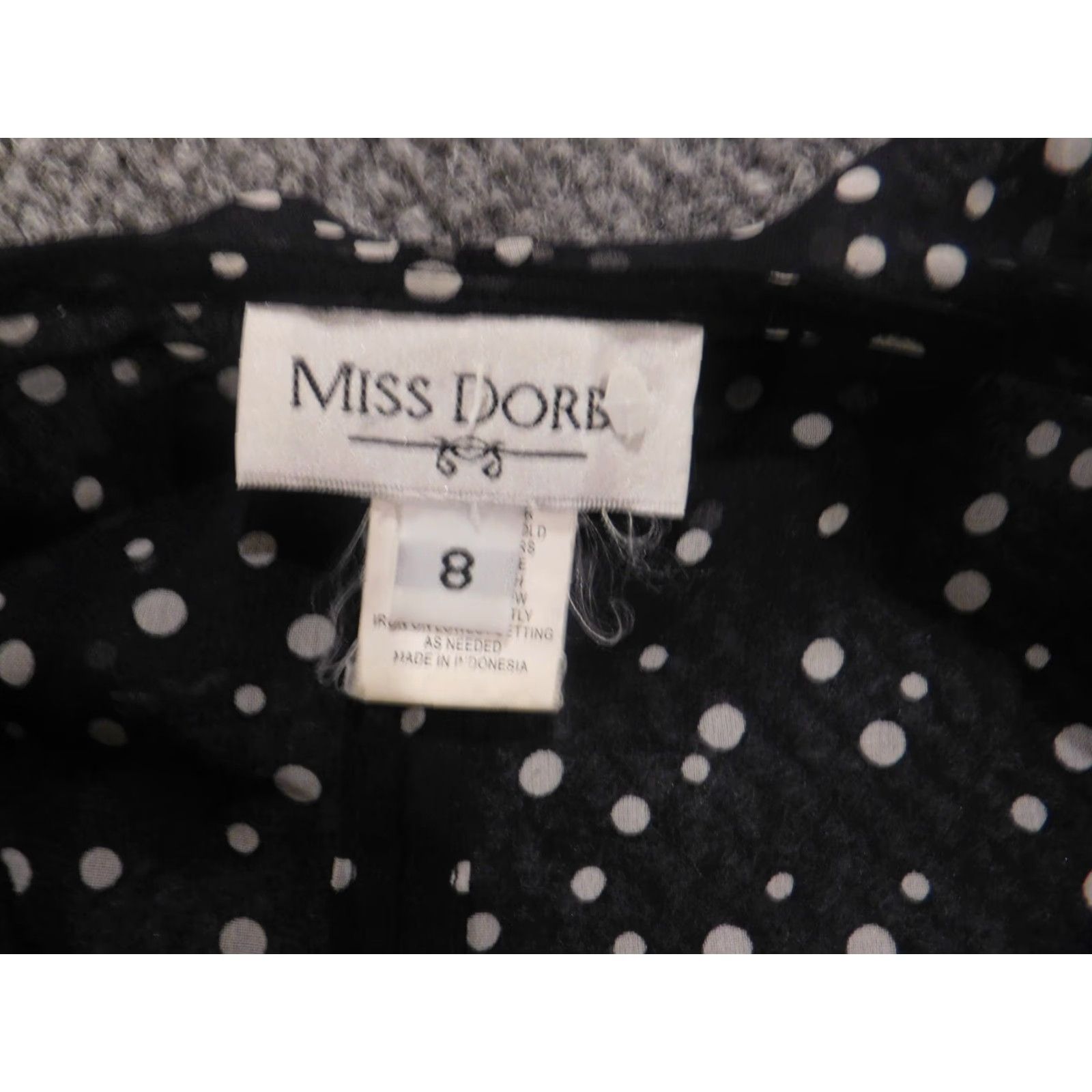 Vintage Miss Dorby Blouse Womens Long Sleeve Round Neck Pullover Blue Polka Dot 8 Open Back Button Accent Rose Vintage No Size M / US 6-8 / IT 42-44 - 5 Thumbnail