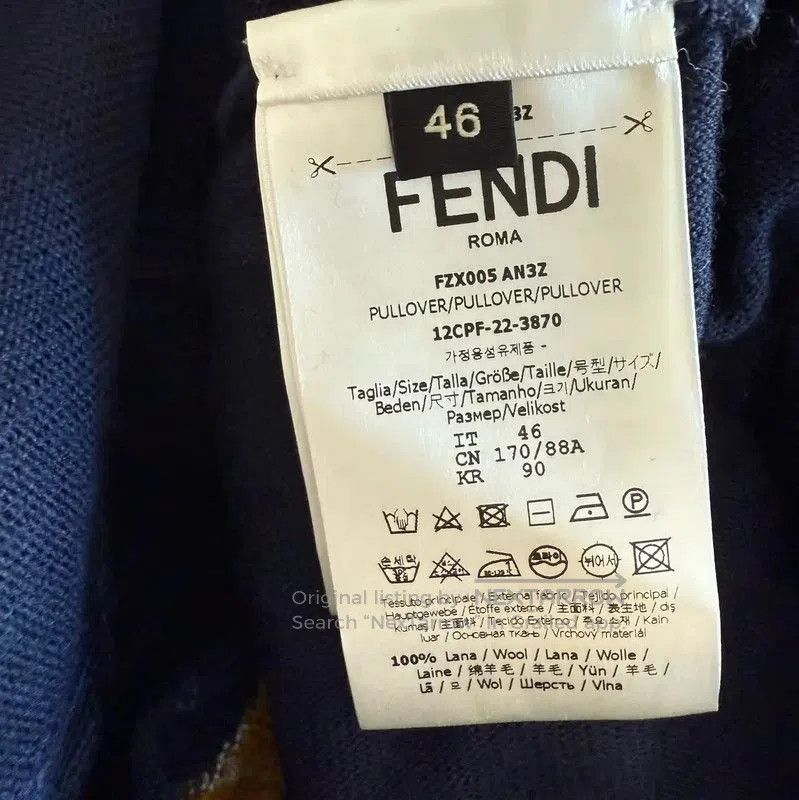 Fendi Fendi Men's Blue Knit Sweater for Winter . Size US S / EU 44-46 / 1 - 5 Thumbnail