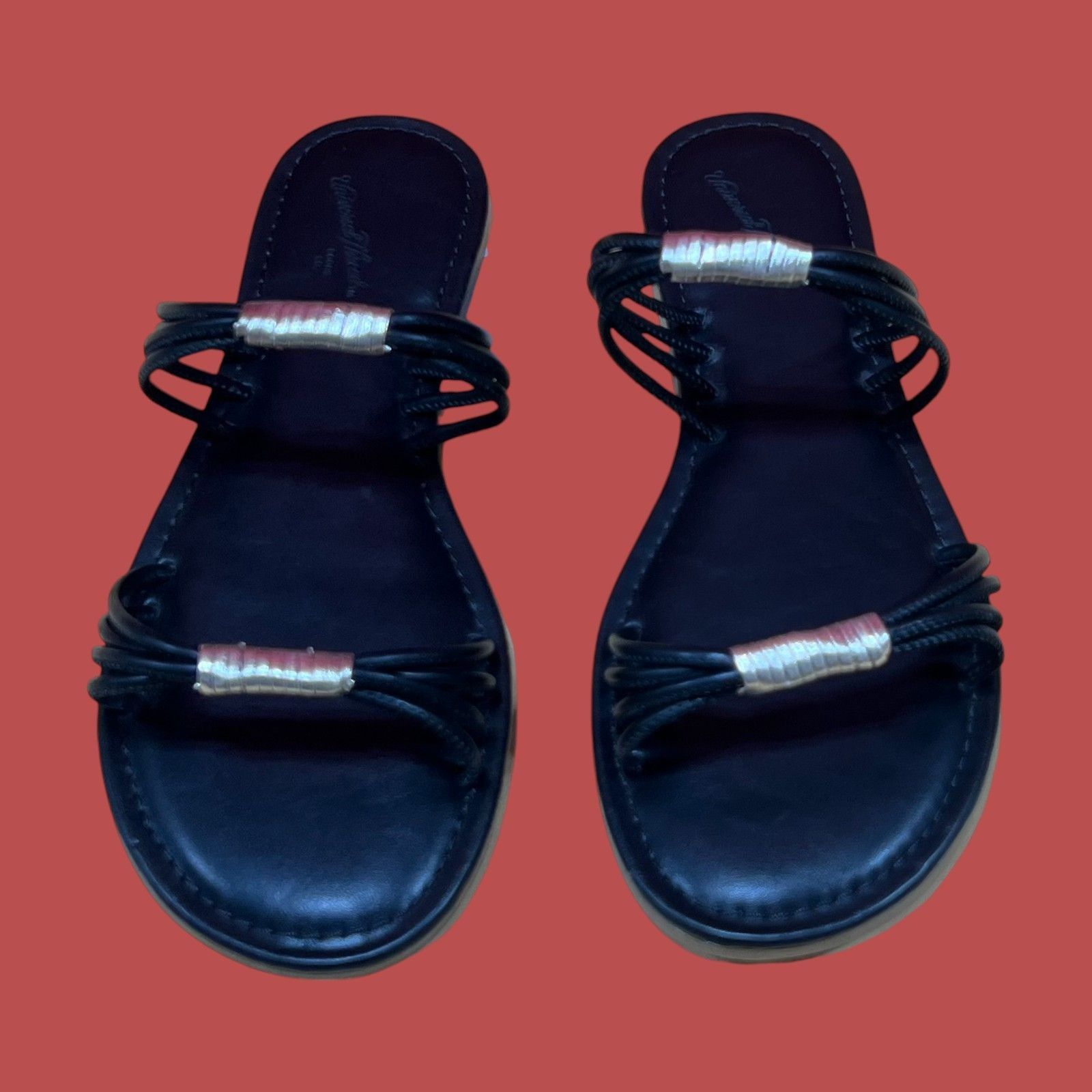 Other Universal Thread - Women's Aura Two Band Slide Sandals - Bla Size US 7 / IT 37 - 13 Thumbnail