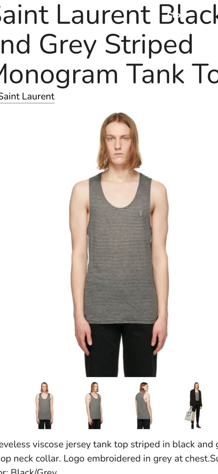 Saint Laurent Paris Saint Laurent men’s tank. L. $490 Size US L / EU 52-54 / 3 - 1 Thumbnail
