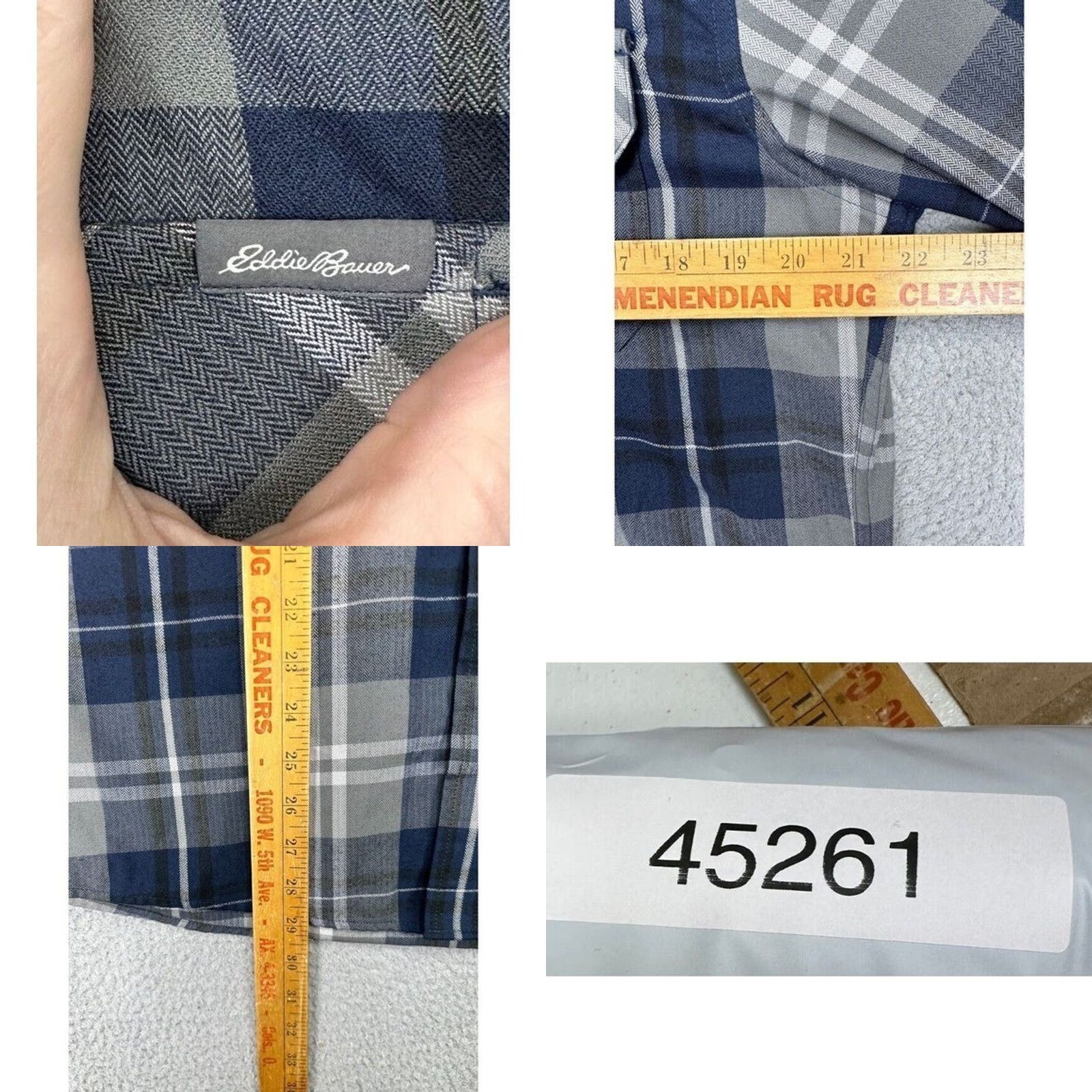Eddie Bauer Eddie Bauer Button-Up Shirt Mens Medium Blue/Gray Plaid Flap Pockets NEW Size US M / EU 48-50 / 2 - 8 Thumbnail