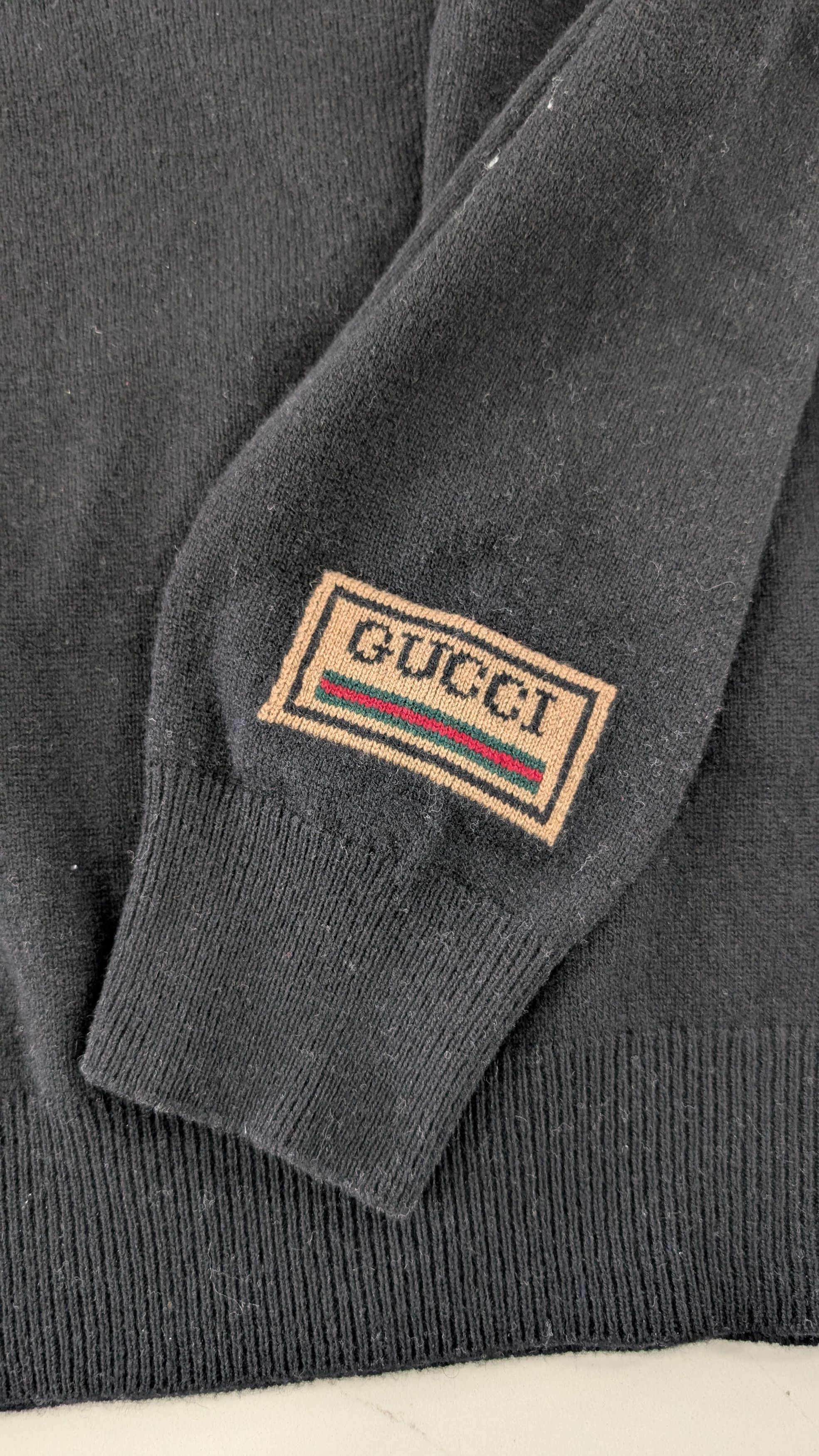 Gucci Gucci Logo Sleeve Patch Cashmere Sweater - Black - Size S Size US S / EU 44-46 / 1 - 3 Thumbnail
