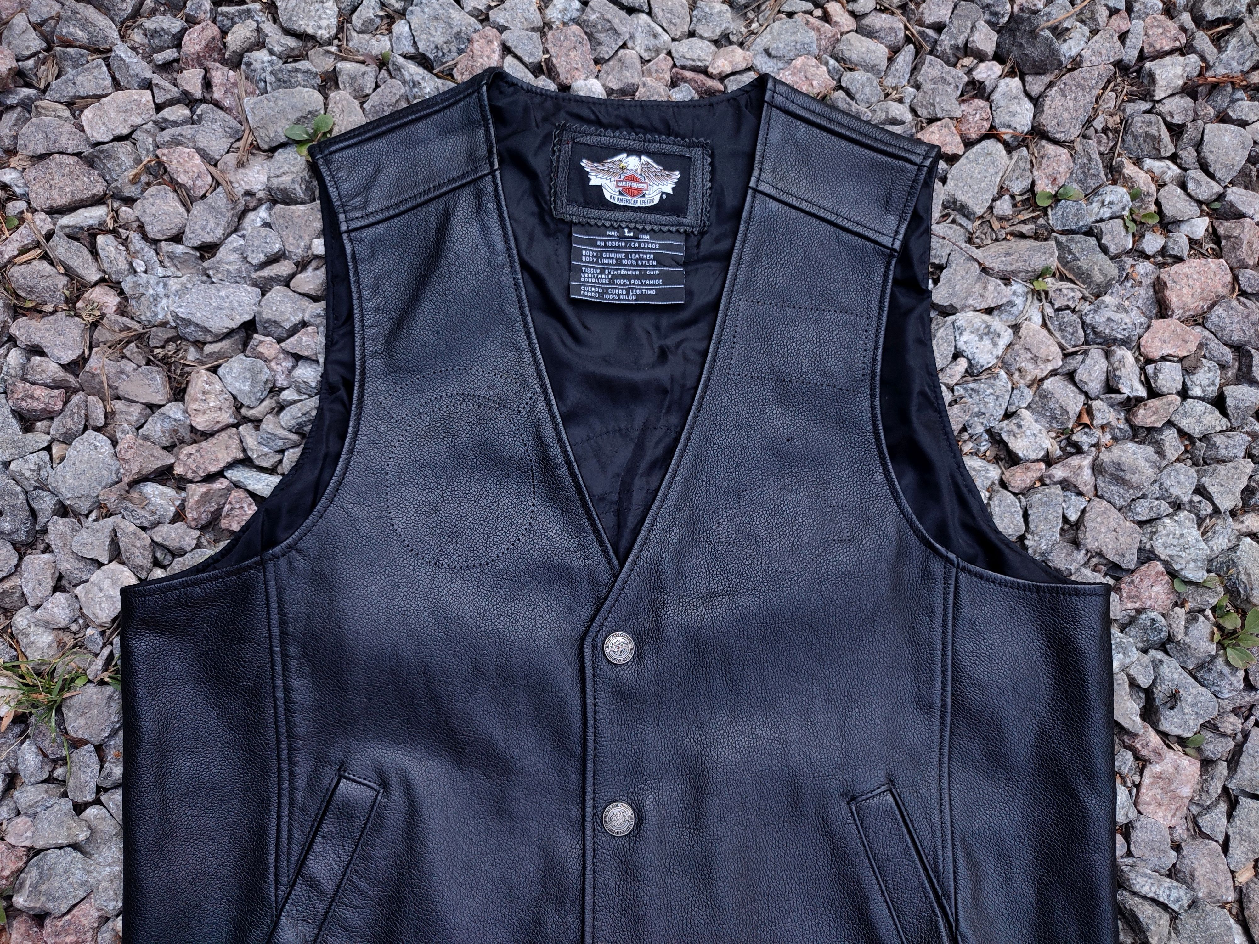 Harley Davidson Harley Davidson Vintage Leather Biker Vest Size US L / EU 52-54 / 3 - 5 Thumbnail