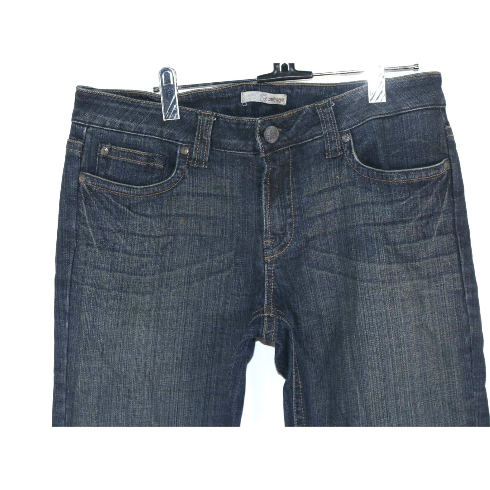 Vintage REFUGE Jeans Bootcut Denim Dark Wash Women's 11 32x32 Stretch Mid Rise 5-Pocket Size 24" / US 00 / IT 34 - 2 Thumbnail