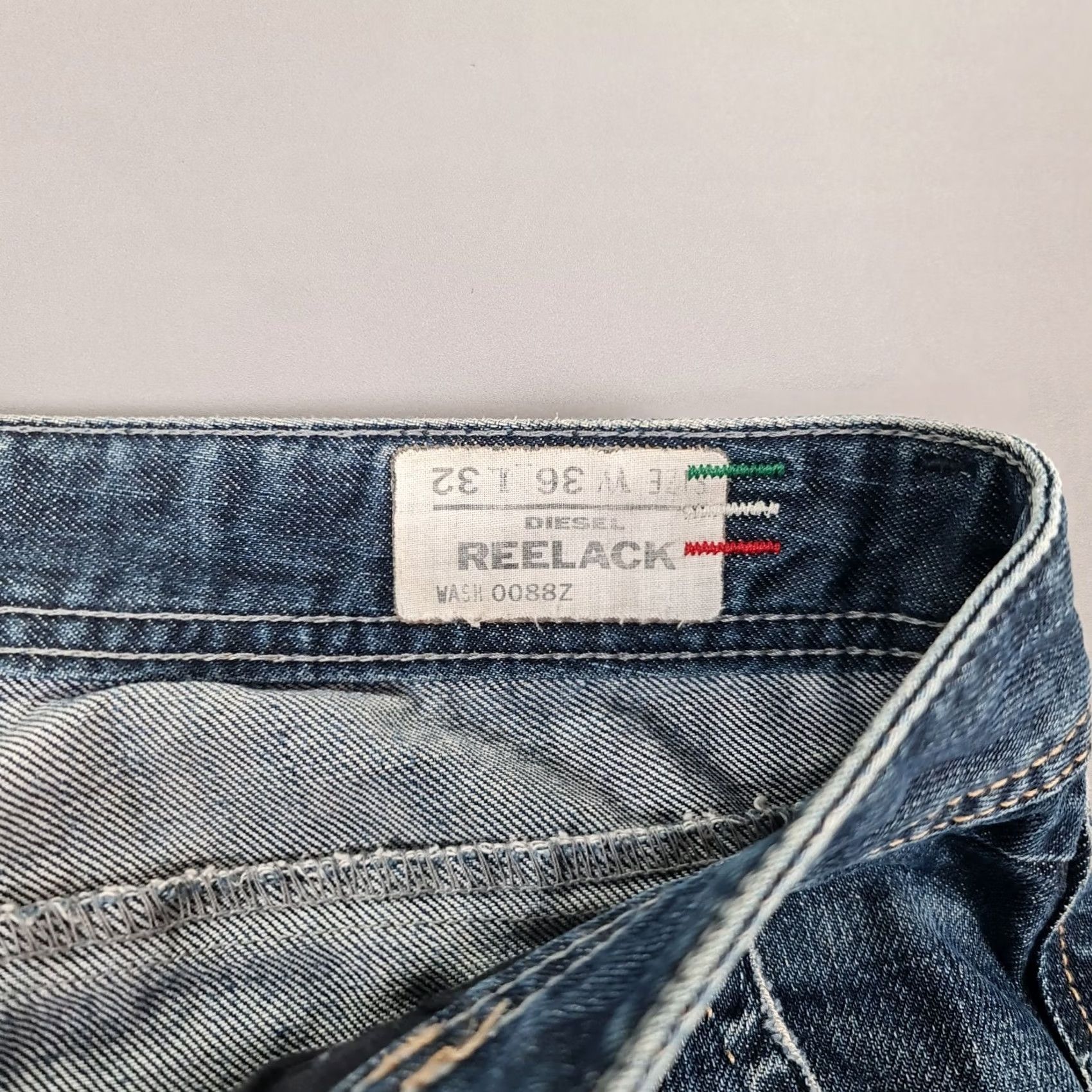 Diesel Diesel Reelack Mens Jeans Blue W36 L30 Straight Leg Denim Italy 0088Z Size US 36 / EU 52 - 5 Thumbnail