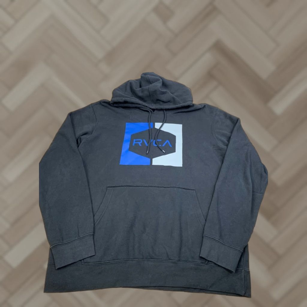 RVCA RVCA Hoodie Mens L Black Logo Surf Skate Pullover Drawstring 12112 Size US L / EU 52-54 / 3 - 1 Thumbnail