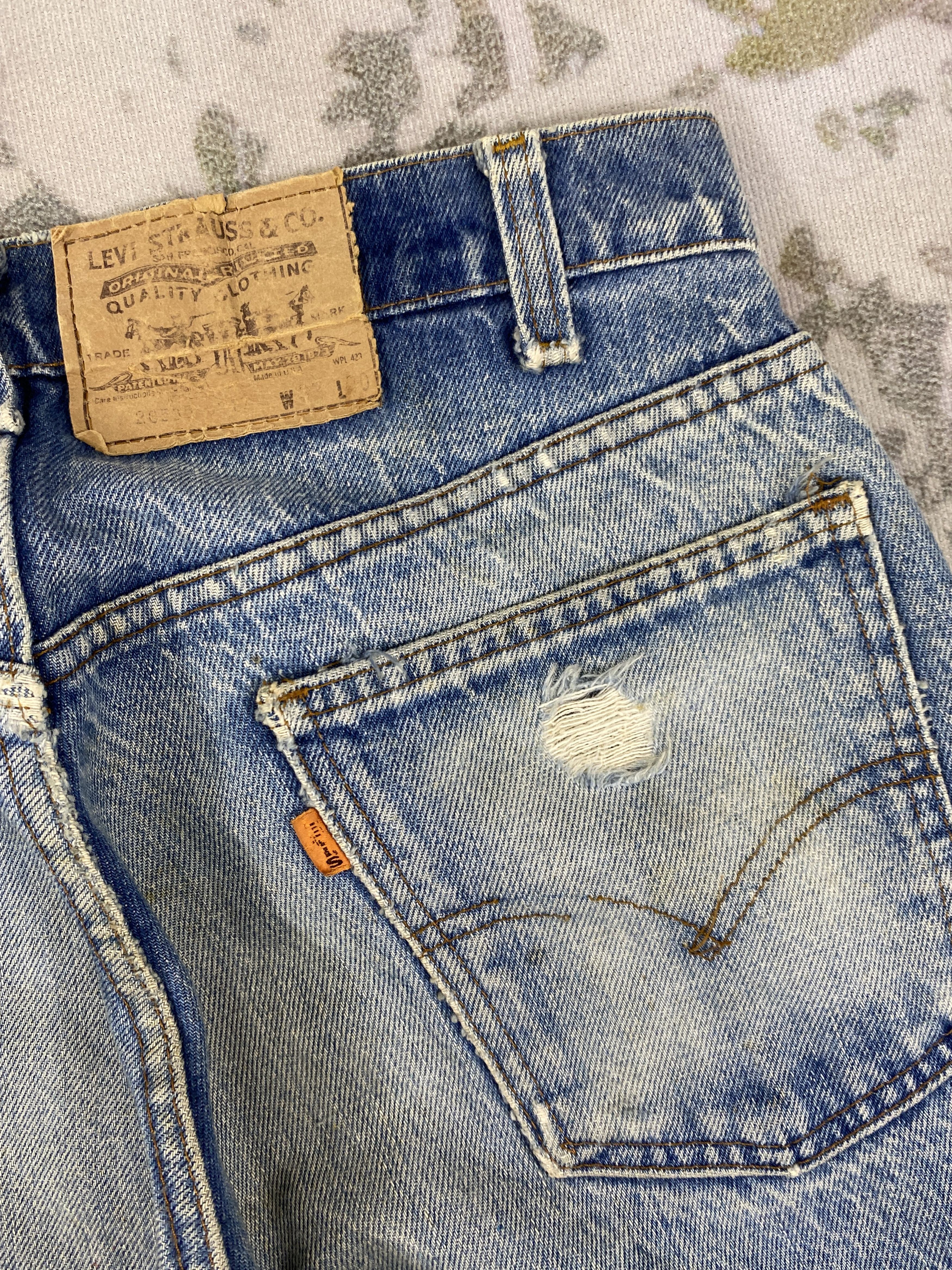 Vintage Distressed Vintage 80s Levi's Big E Orange Tab 31x30 JN3502 Size US 31 - 7 Thumbnail