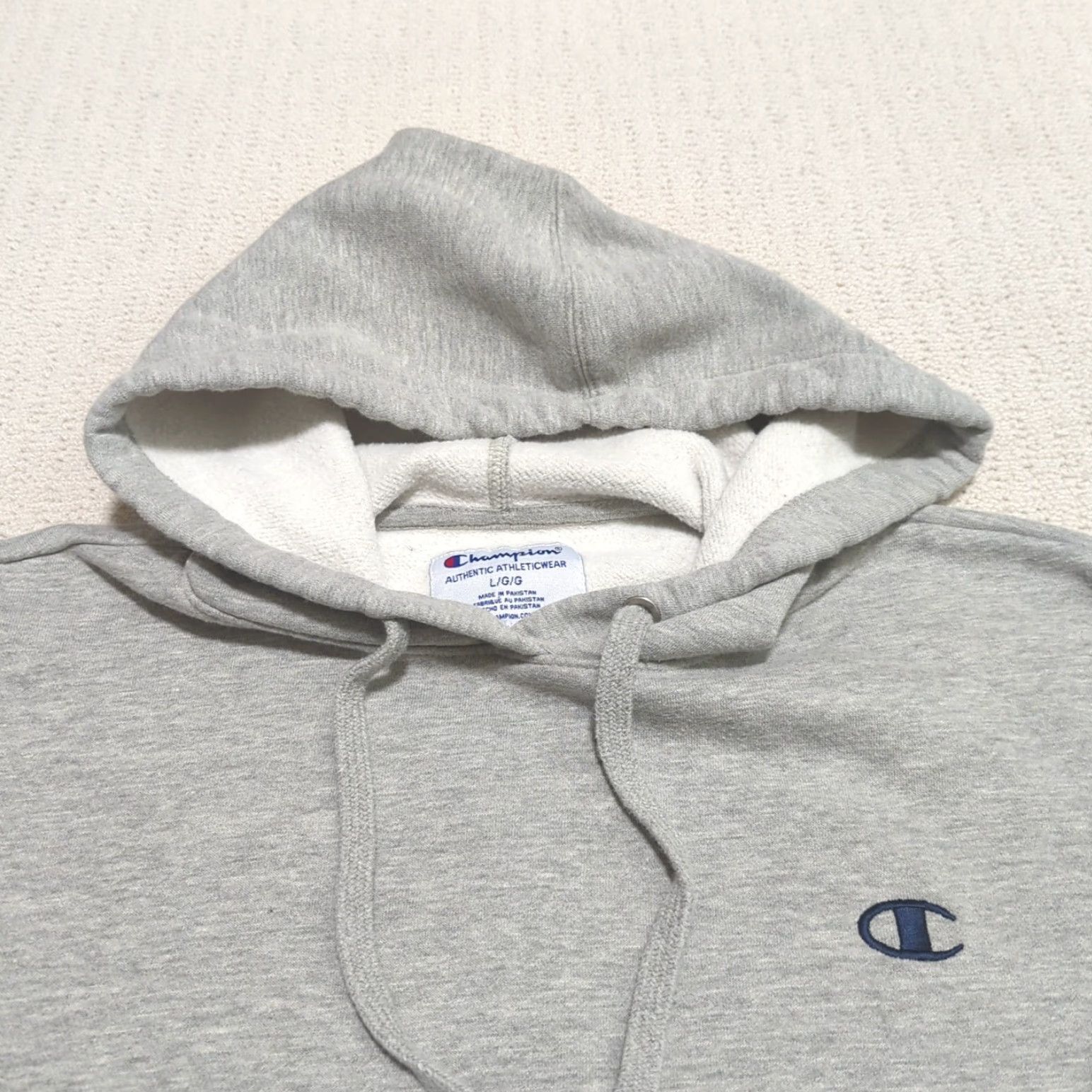 Champion Champion Hoodie Womens Large Gray Sweatshirt Pullover Knit Activewear Logo Embroidered Regular Cotton Size L / US 10 / IT 46 - 2 Thumbnail