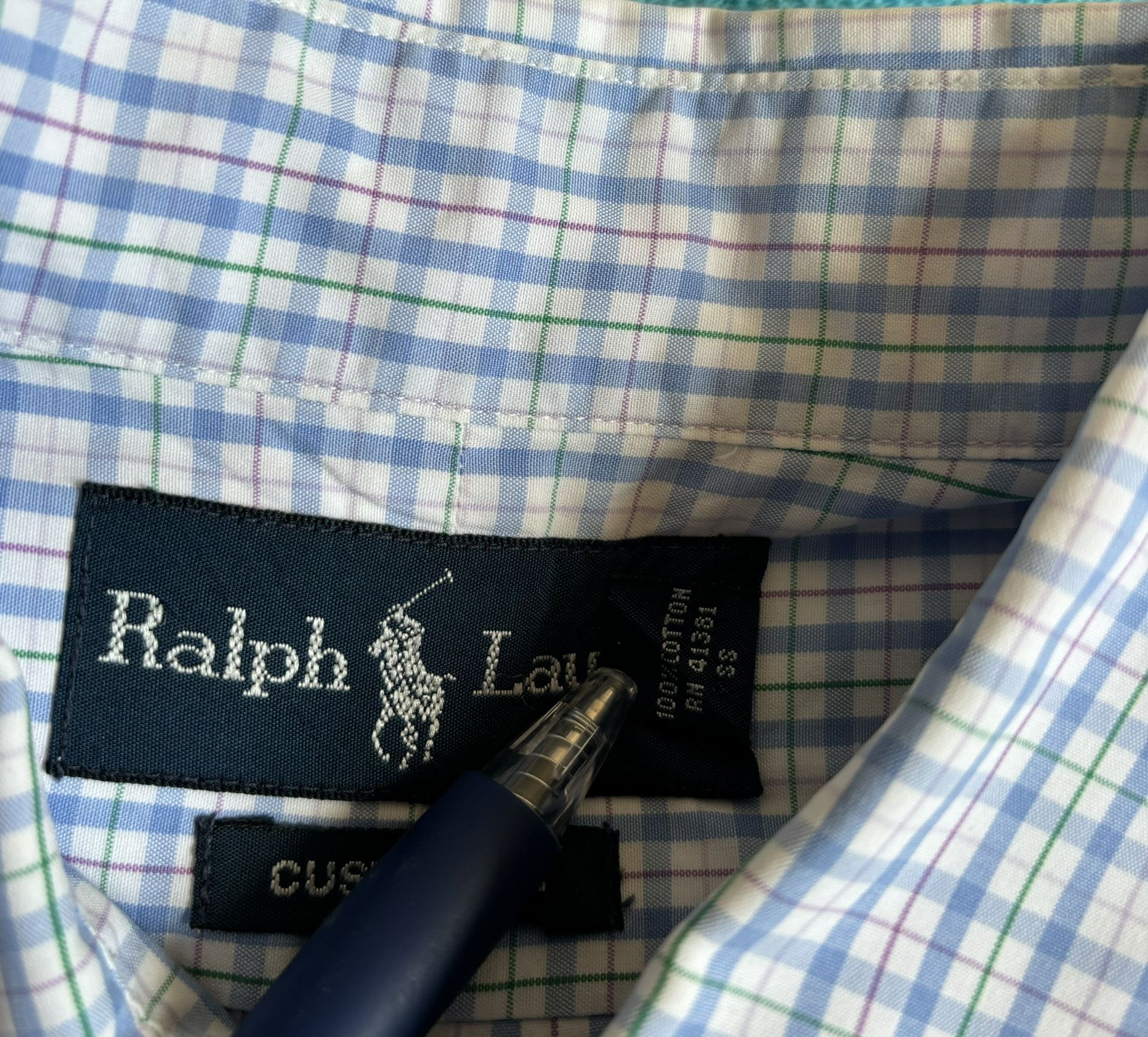 Ralph Lauren × Vintage Ralph Lauren vintage 80s blue shirt, blue pony size. 15/34 Size US L / EU 52-54 / 3 - 11 Thumbnail