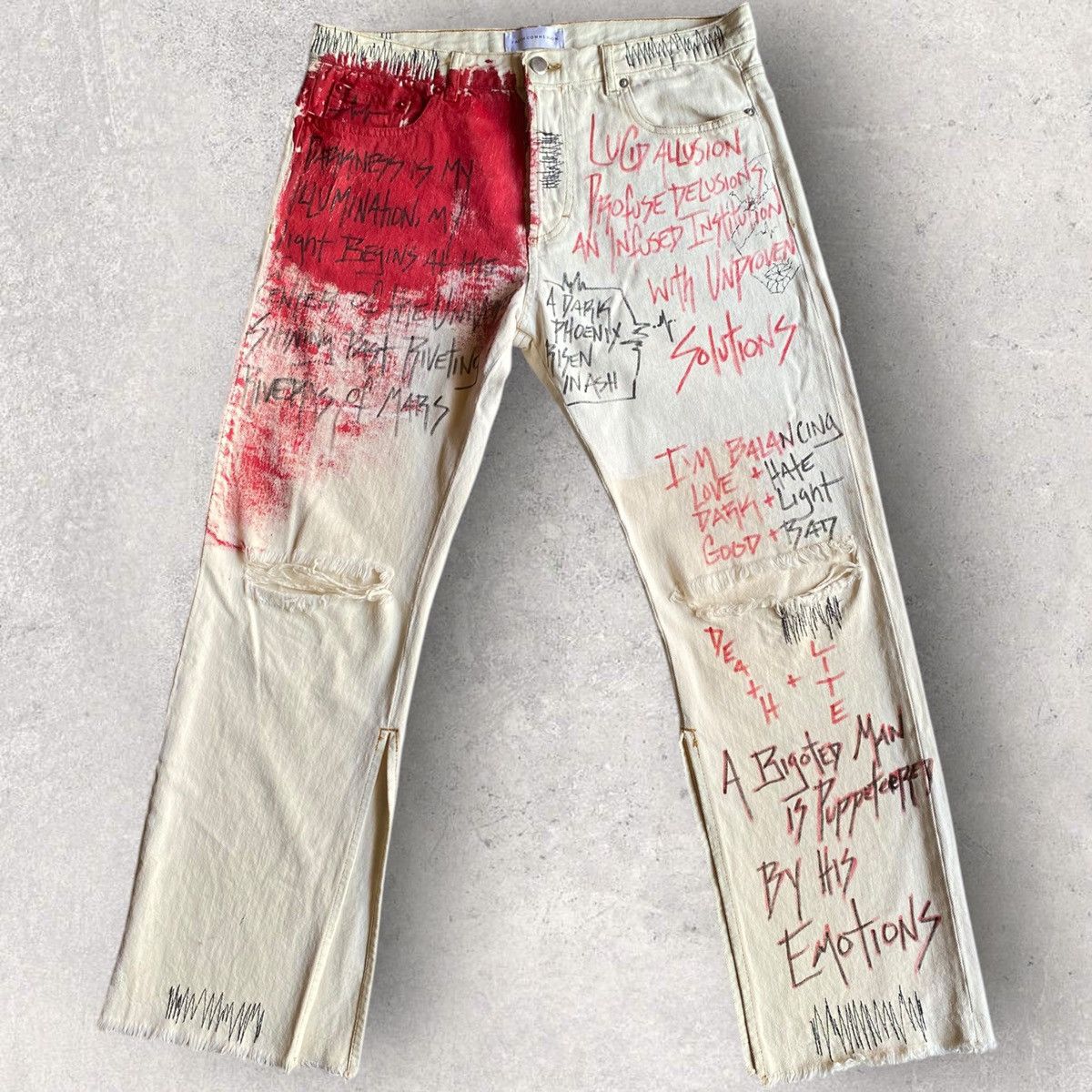 Faith Connexion SS18 Graffiti Distressed Denim Size US 32 / EU 48 - 2 Thumbnail