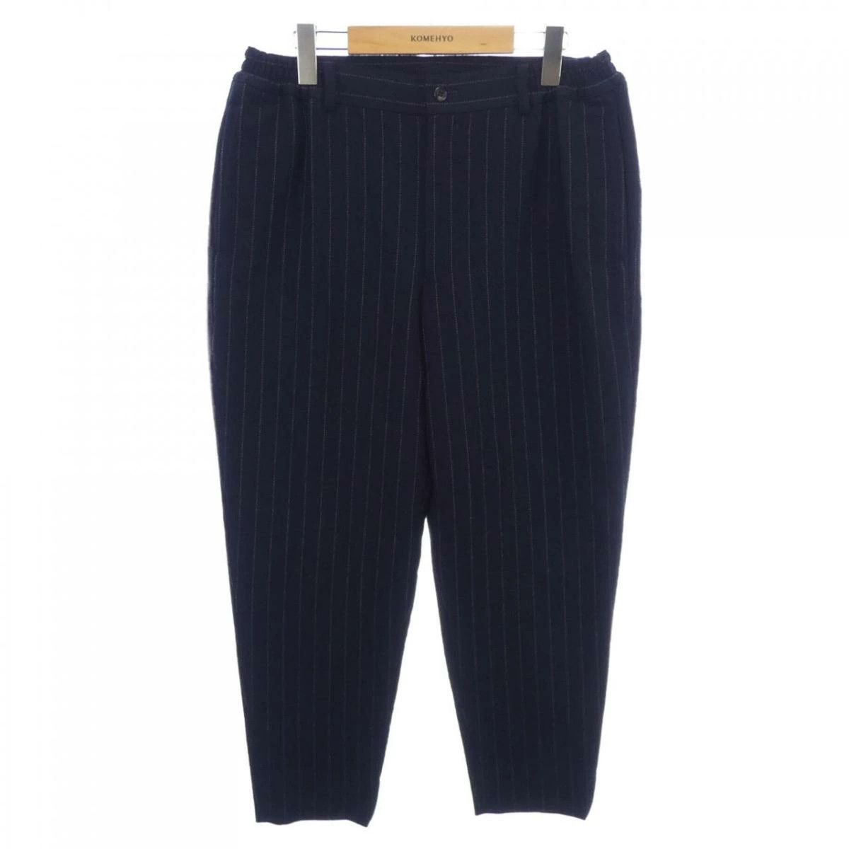 Comme des Garcons Homme Deux Cropped Pants Polyester Zipper Stripe Navy Size US 32 / EU 48 - 1 Thumbnail