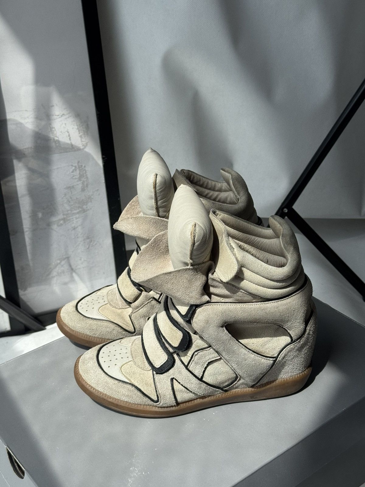 Isabel Marant Rare Isabel Marant Bekett sneakers shoes beige Suede Wedge Size US 8 / IT 38 - 10 Thumbnail