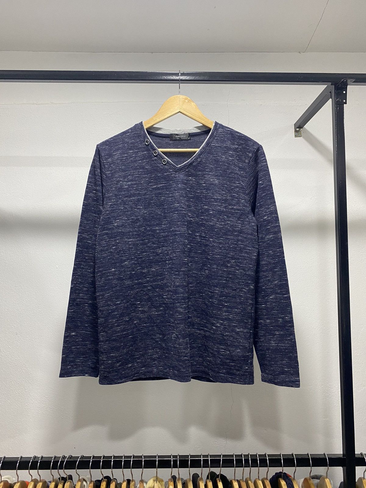 Sick☠️ Nota Bene Button Studded Knit Ls Tshirt Lgb Punk