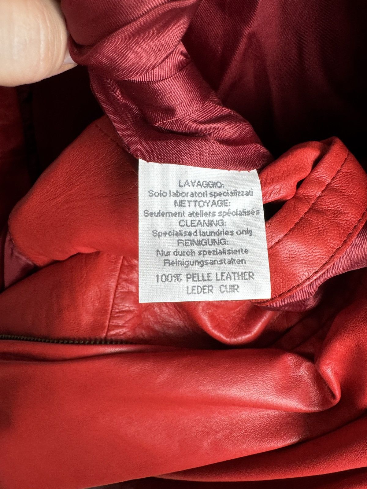 Gimo's Gimo’s red real leather bomber jacket vintage Size US L / EU 52-54 / 3 - 14 Thumbnail
