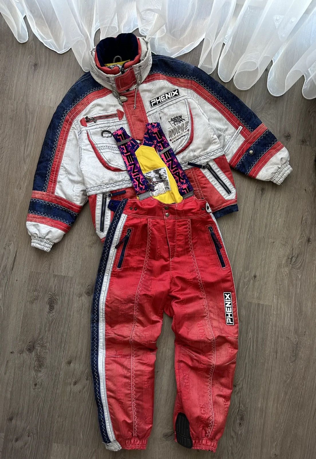 Vintage PHENIX NORGE Alpine Ski Red Outdoor Tracksuit