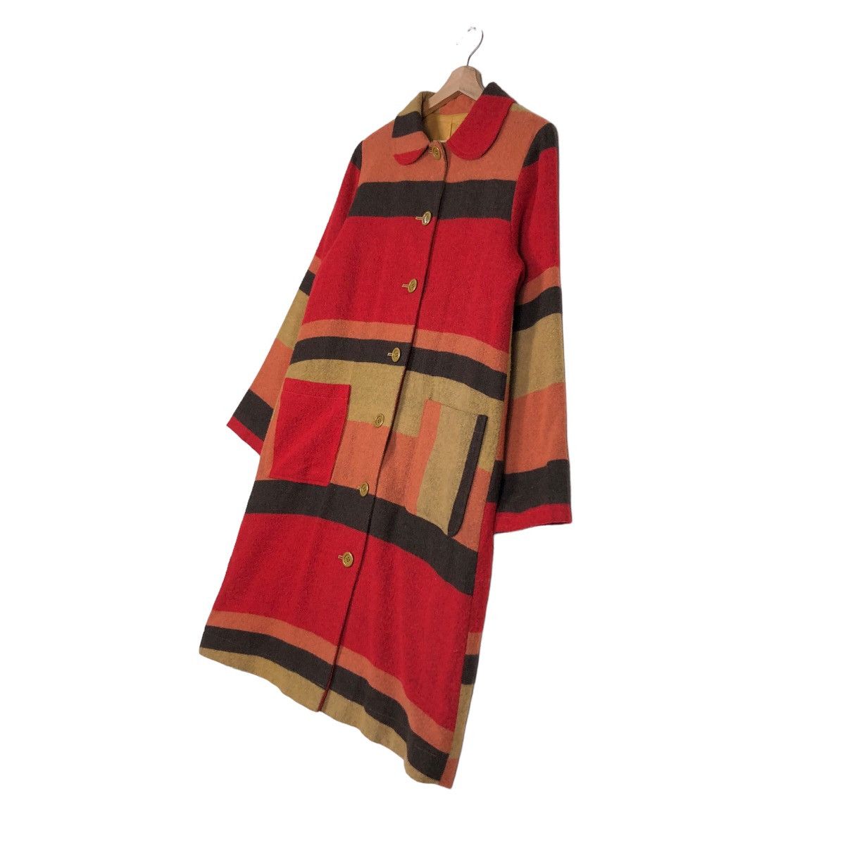 Vintage 🔥Wool Jacket Biker Burn Breeze Japan Made Striped Style Size US M / EU 48-50 / 2 - 2 Thumbnail