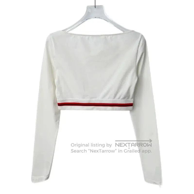 Miu Miu Miu Miu White Cotton Blend Cropped Sweatshirt . Size S / US 4 / IT 40 - 2 Thumbnail