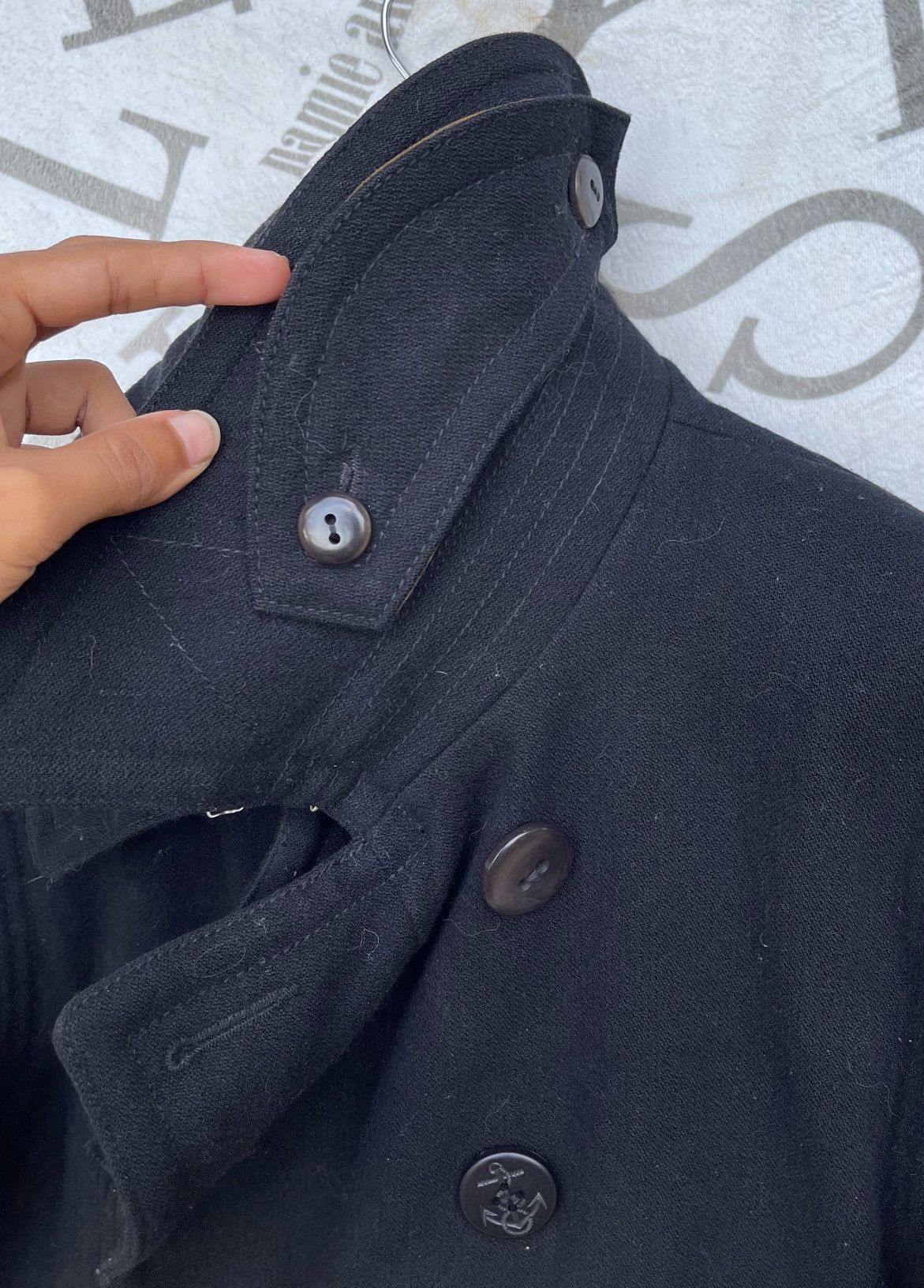 Nigel Cabourn 🔥VINTAGE NIGEL CABOURN LEATHER DETAILING MILITARY PEA COAT Size US M / EU 48-50 / 2 - 9 Thumbnail