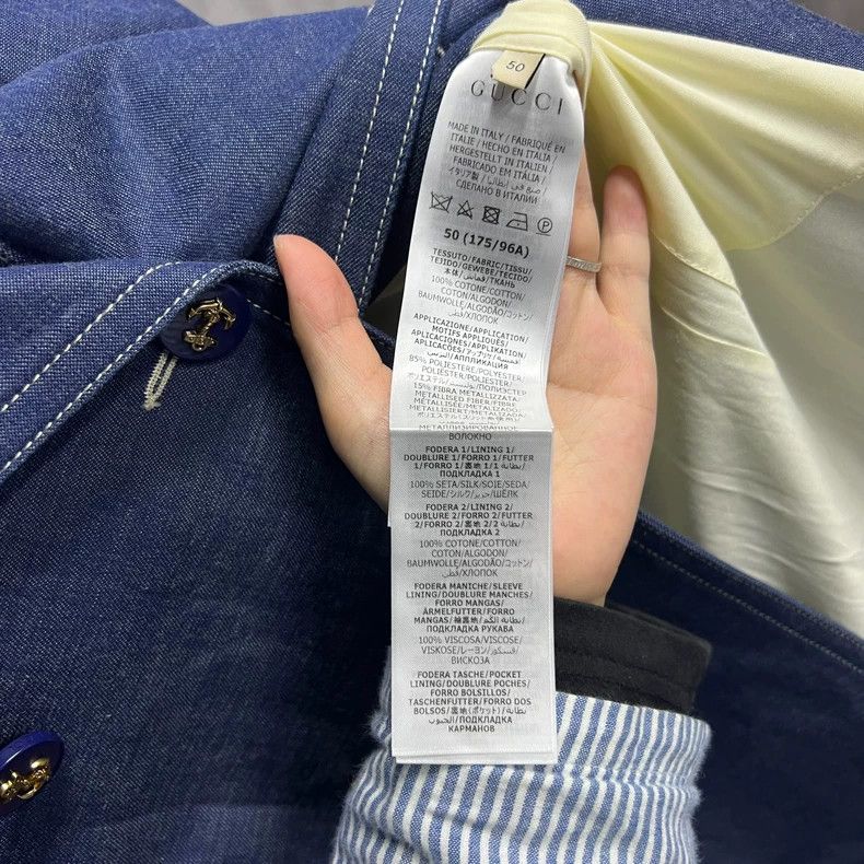 Gucci Gucci Blue lapel double-breasted long-sleeved denim jacket Size US M / EU 48-50 / 2 - 5 Thumbnail