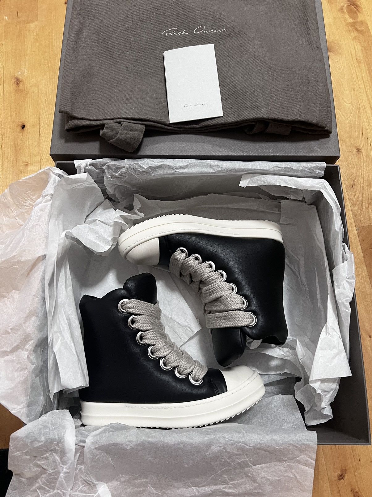 Rick Owens Rick Owens FW23 Leather Jumbo Laces PADDED Sneakers New 36 Size US 6 / IT 36 - 11 Thumbnail