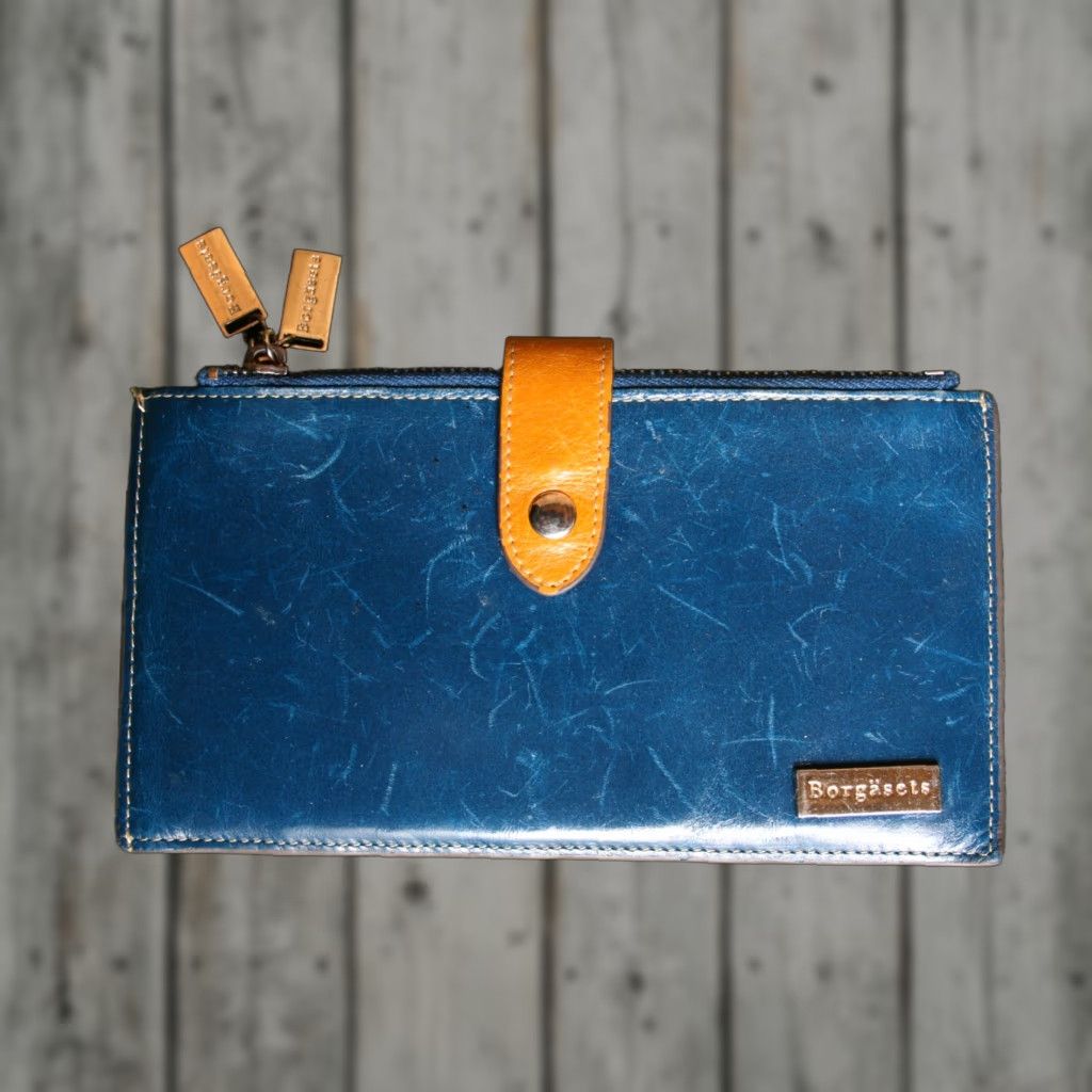 Doublet BORGASETS Blue Leather Double Zipper Compartment 18 Slot Credit Card Holder Wallet Pouch Bag Women Size ONE SIZE - 1 Thumbnail