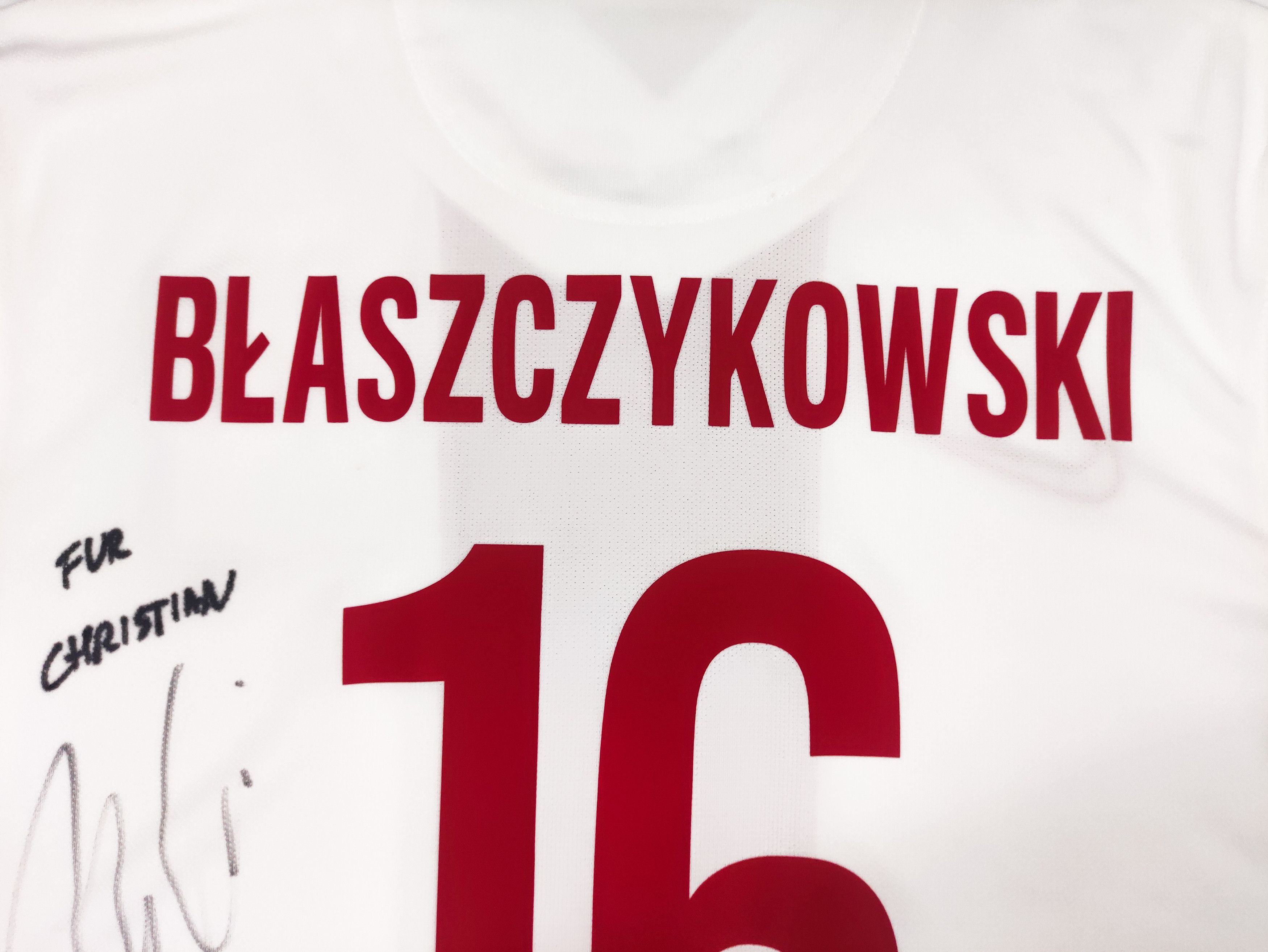 Nike Signed Błasczykowski #16 Poland 2014 2015 Nike Home Shirt M Size US S / EU 44-46 / 1 - 6 Thumbnail