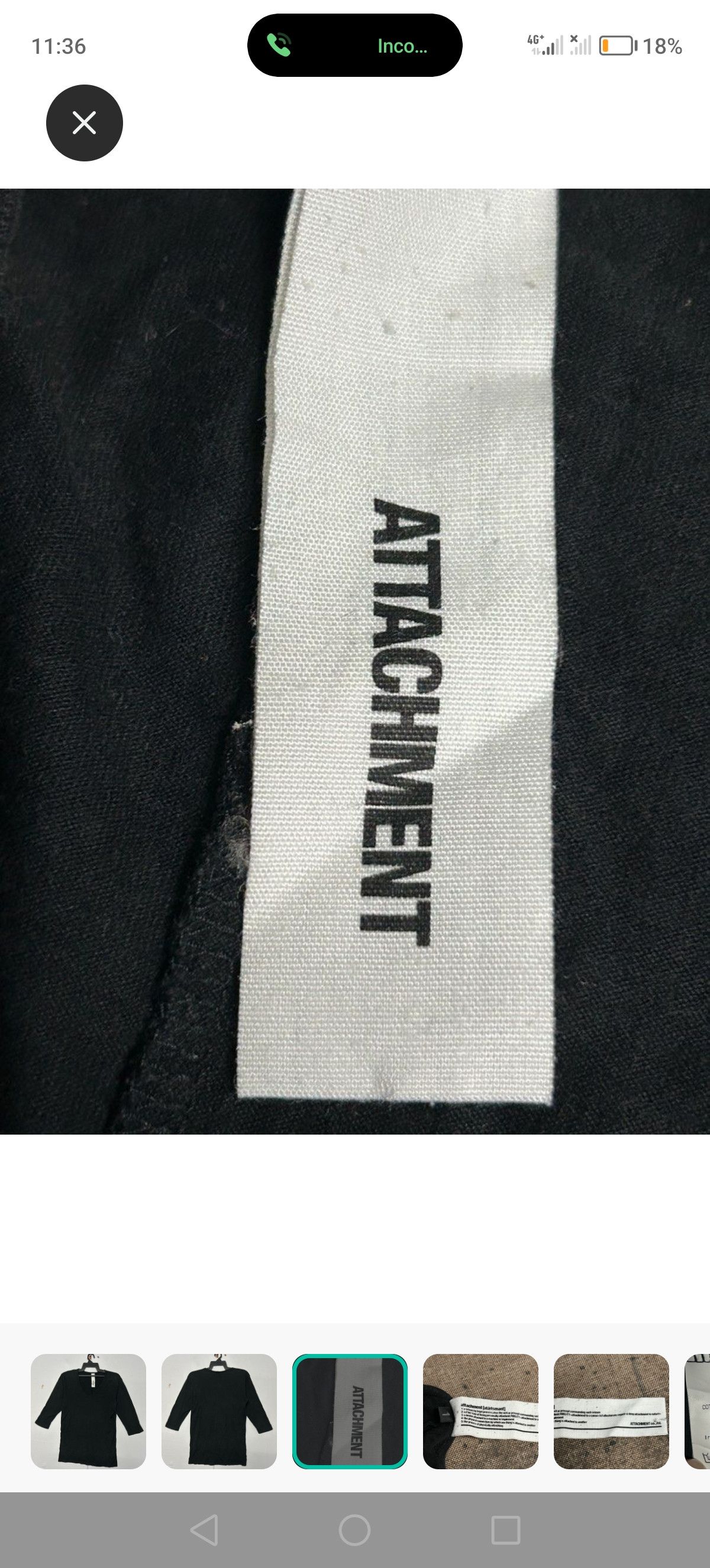 Attachment ATTACHMENT Japan Plain V Neck Raglan 3Quarter Sleeve T Shirt Size M / US 6-8 / IT 42-44 - 3 Thumbnail