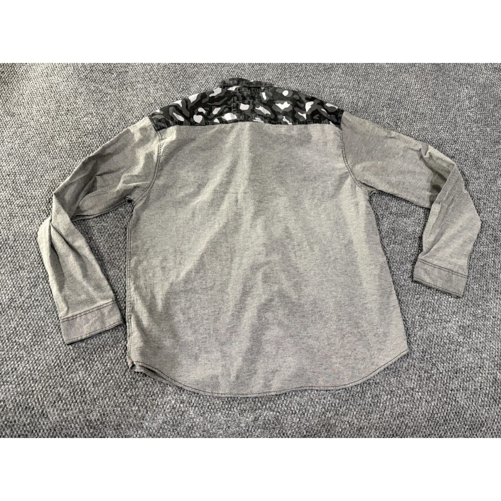 Vintage Akdmks Shirt Mens 3XL Gray Camouflage Trim Long Sleeve Button Front Outdoor Casual Size US XXL / EU 58 / 5 - 7 Thumbnail