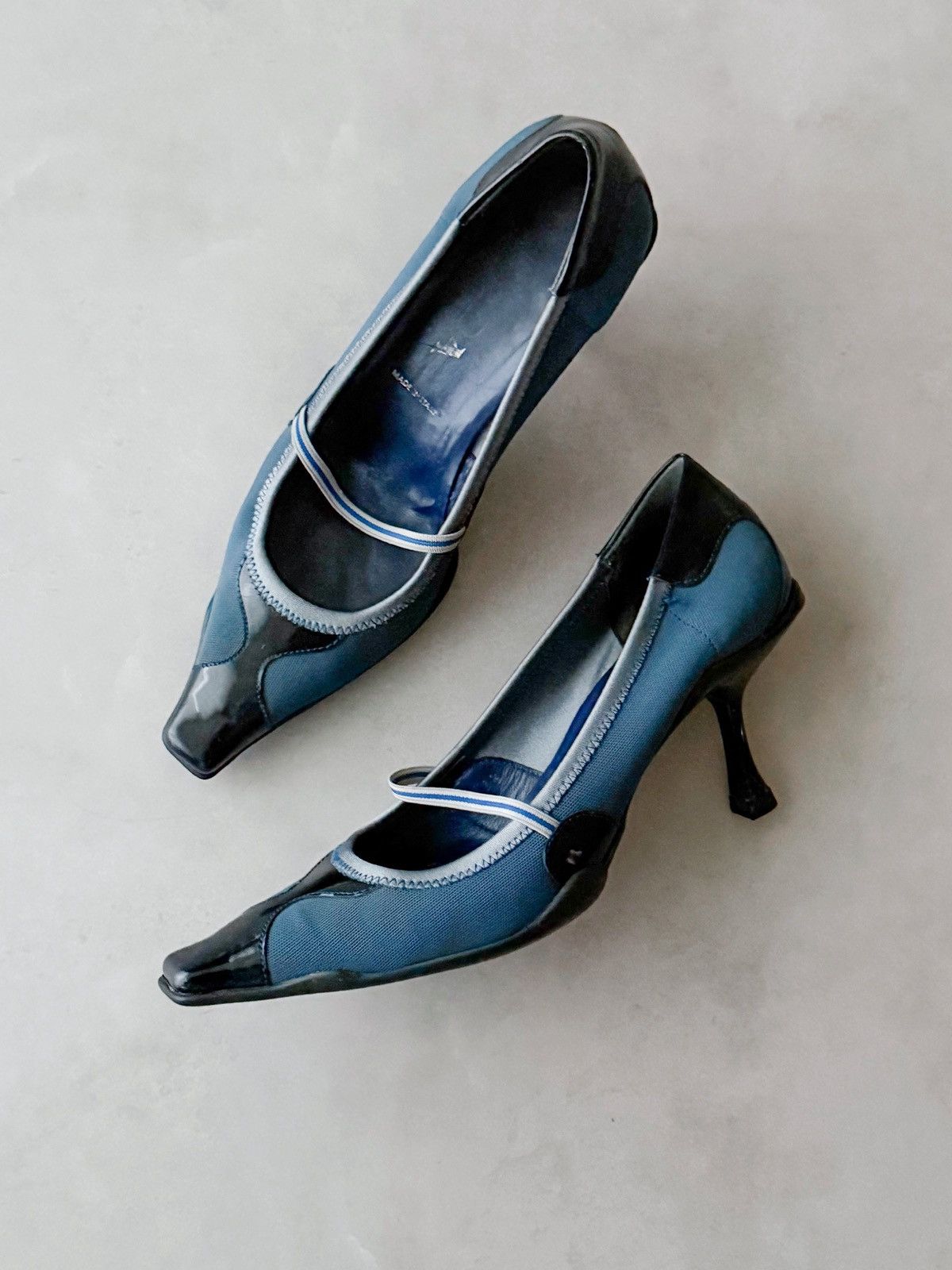 Prada Prada s/s 2000 Sporty Pointed Toe Heels with Striped Strap Size US 7.5 / IT 37.5 - 1 Thumbnail