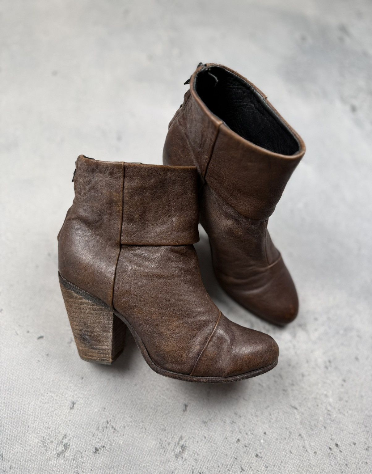 Rag & Bone Rag & Bone Leather Ankle Boots Stacked Heel Back Zip EU38 Size US 8 / IT 38 - 3 Thumbnail