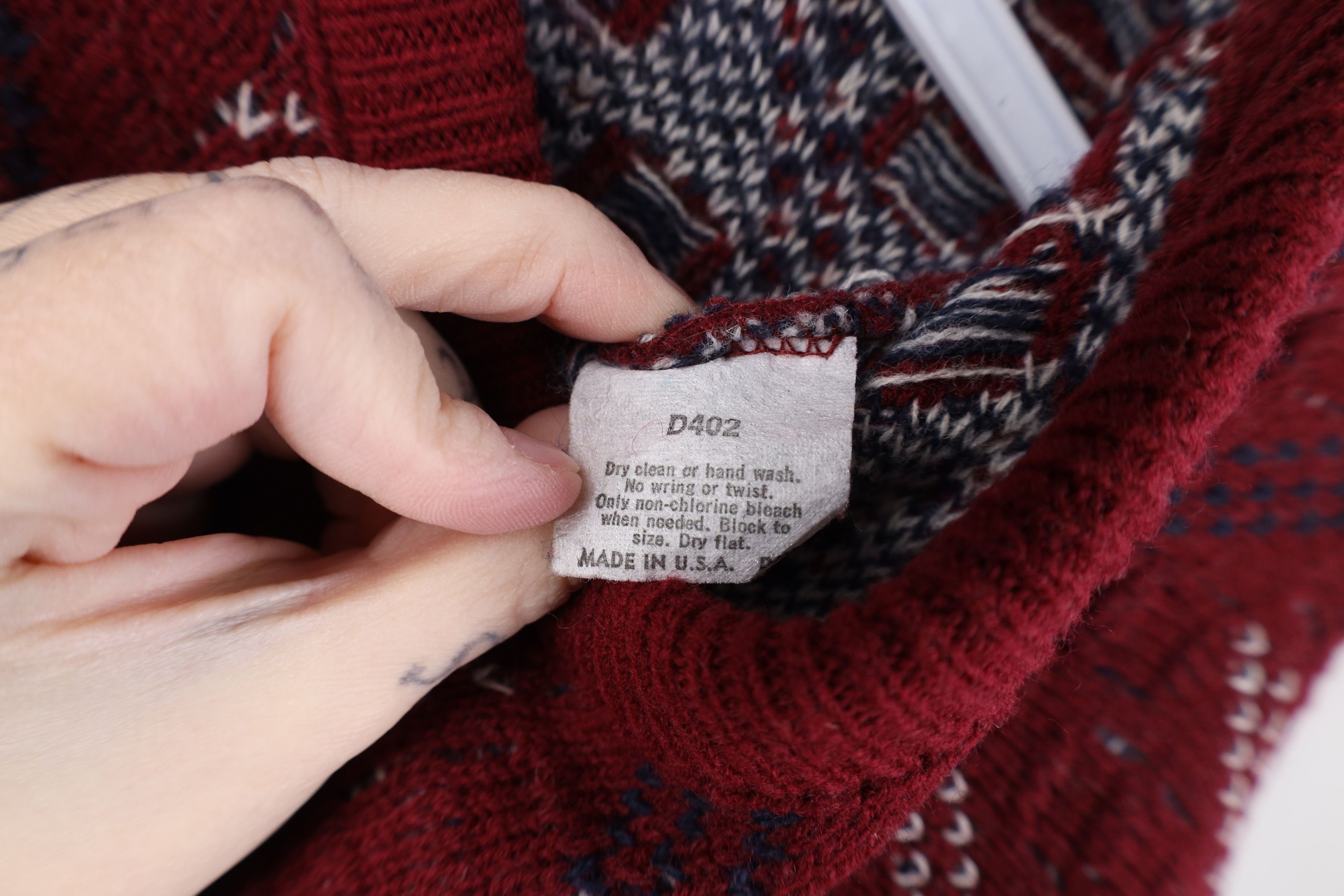 Vintage Vintage 90s Streetwear Herringbone Knit Crewneck Sweater USA Size US L / EU 52-54 / 3 - 6 Thumbnail