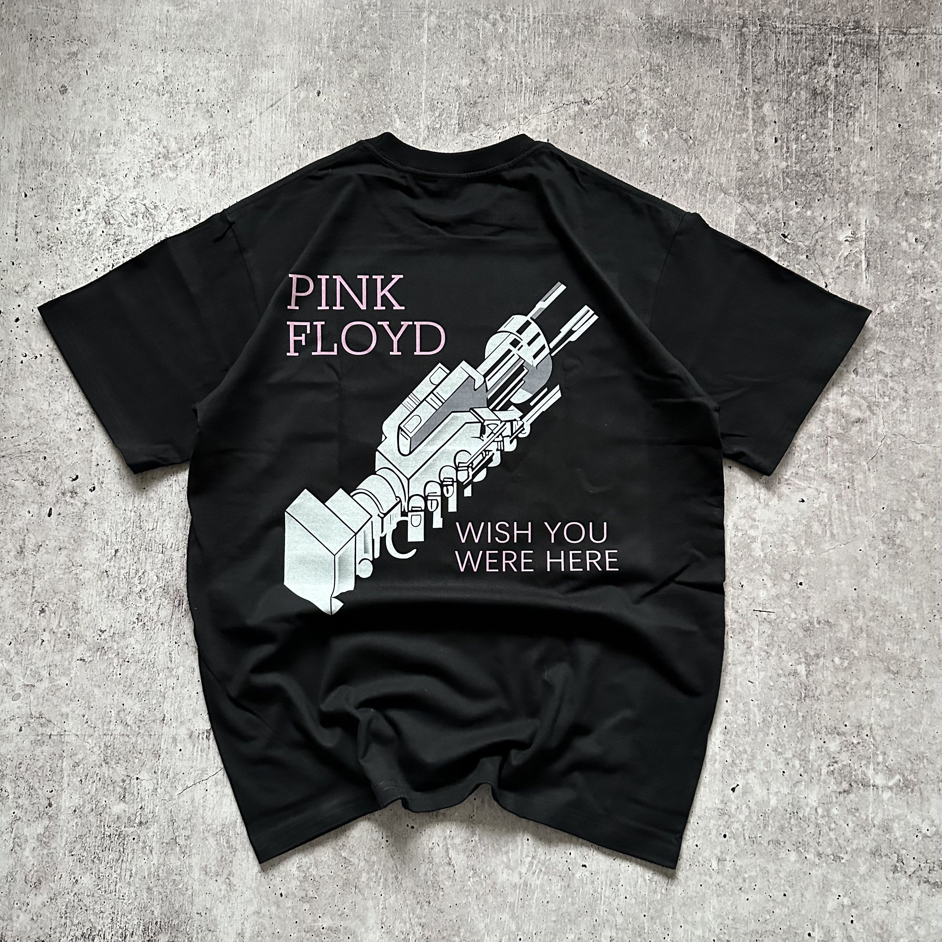 image of Pink Floyd Wish You Were Here Big Logo T Shirt Vintage in Black, Men's (Size Large)