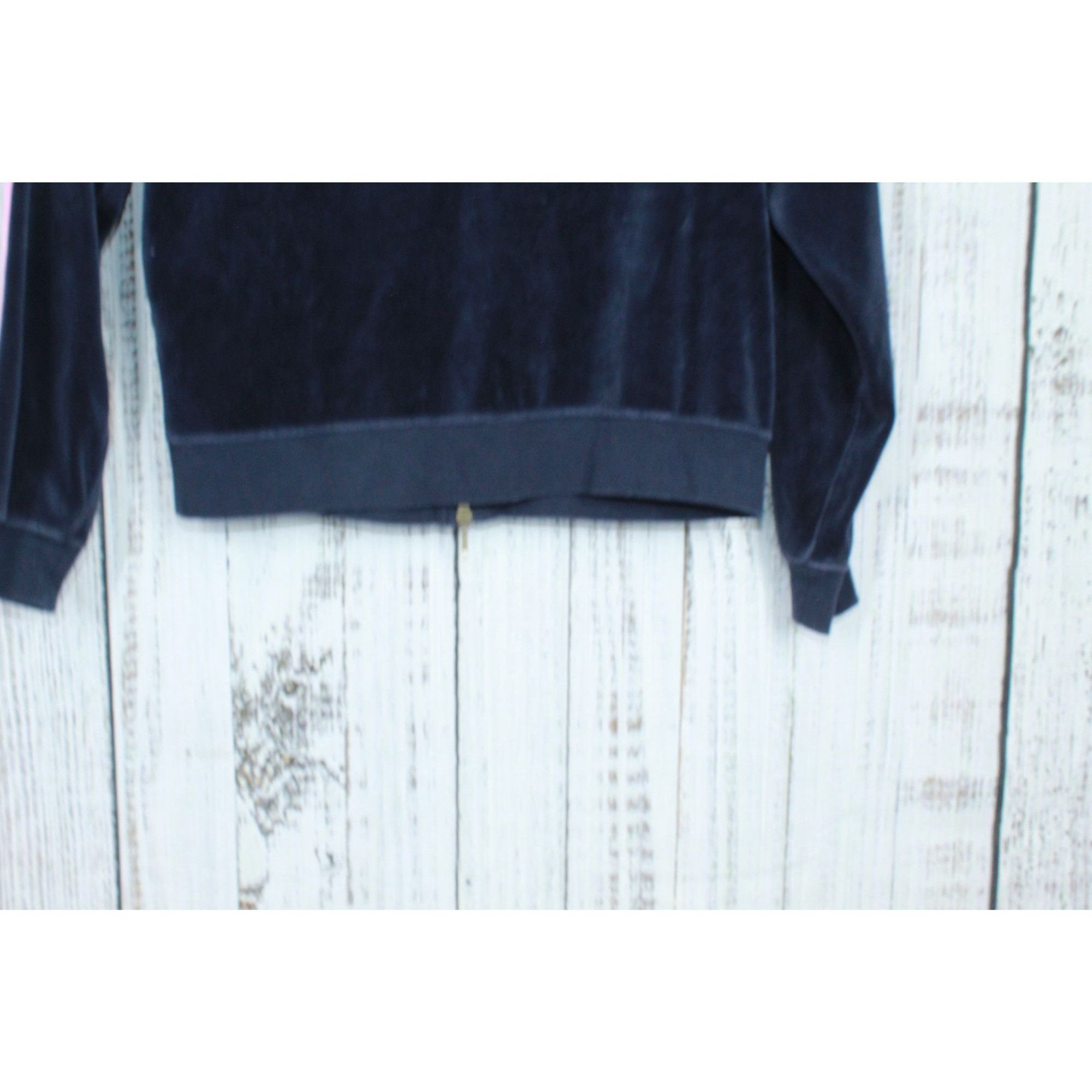 Oleg Cassini Cassini Blue Pink Velour Zip Up Track Sweater Size M / US 6-8 / IT 42-44 - 7 Thumbnail