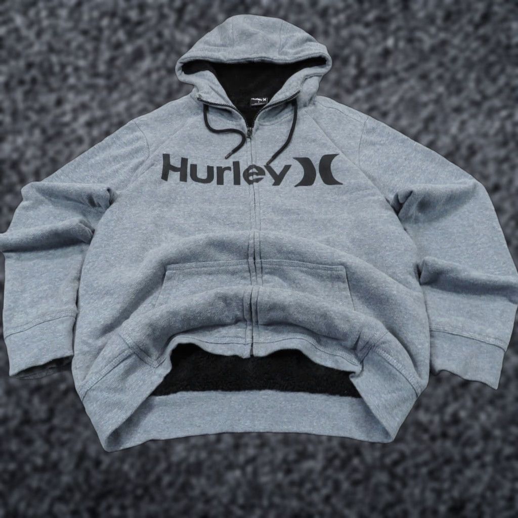 Hurley Hurley Hoodie Mens Small Y2K Sherpa Fleece Lined Full Zip Skater Grunge Jacket Size US S / EU 44-46 / 1 - 1 Thumbnail