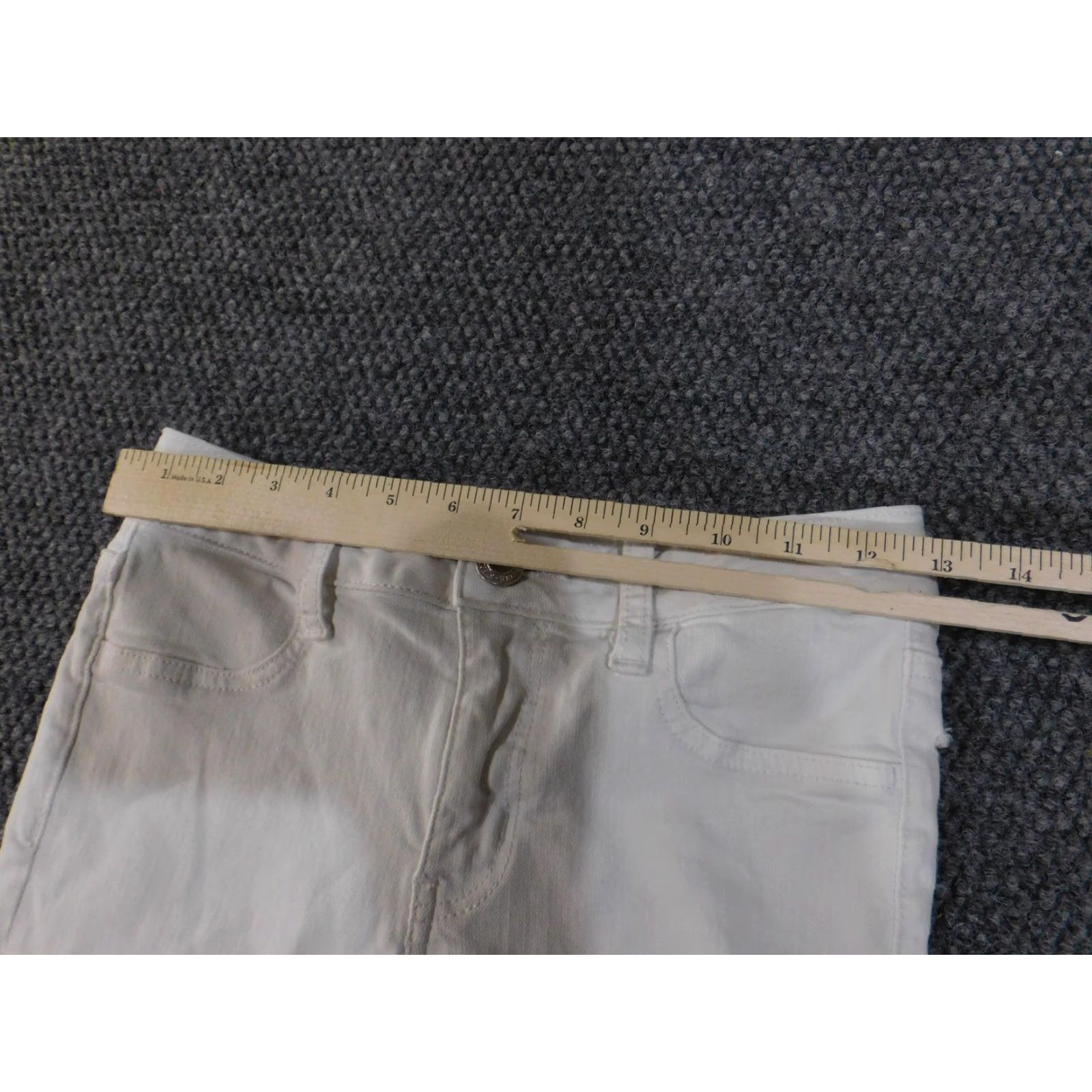 American Eagle Outfitters VINTAGE American Eagle Jegging Pants Womens 00 White Super Stretch Skinny Low Rise Denim Size 24" / US 00 / IT 34 - 5 Thumbnail