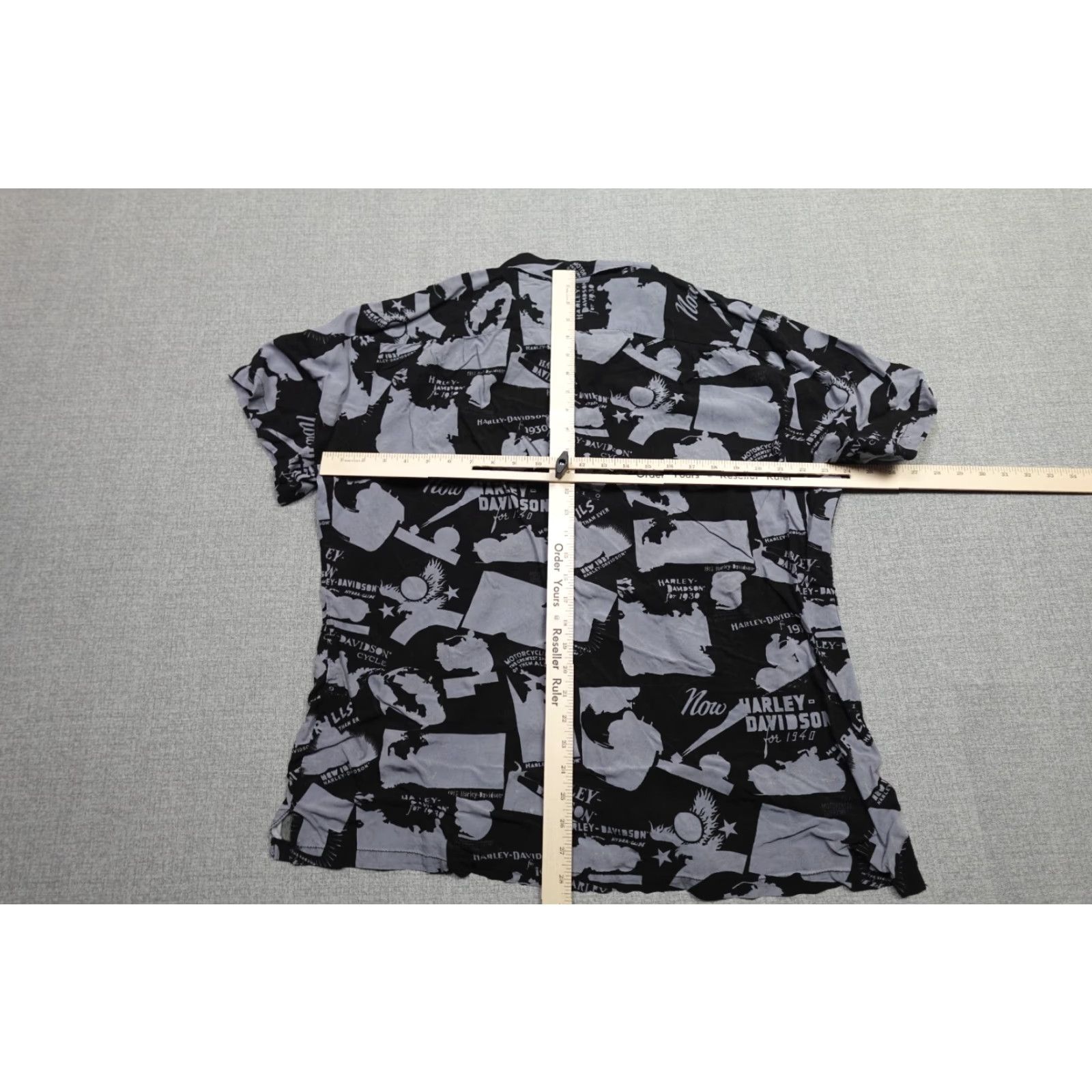 Harley Davidson Harley-Davidson Shirt Mens 2XL Black All Over Print Lightweight Button T-Shirt Size US XXL / EU 58 / 5 - 6 Thumbnail