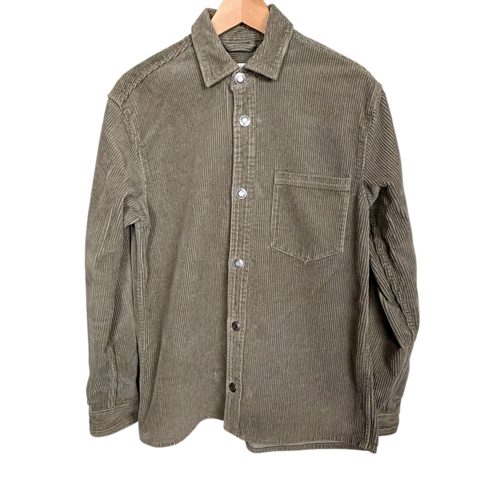 Zara Zara Corduroy Men's Button-Up L/S Shirt Shacket Green Small Size US S / EU 44-46 / 1 - 6 Thumbnail