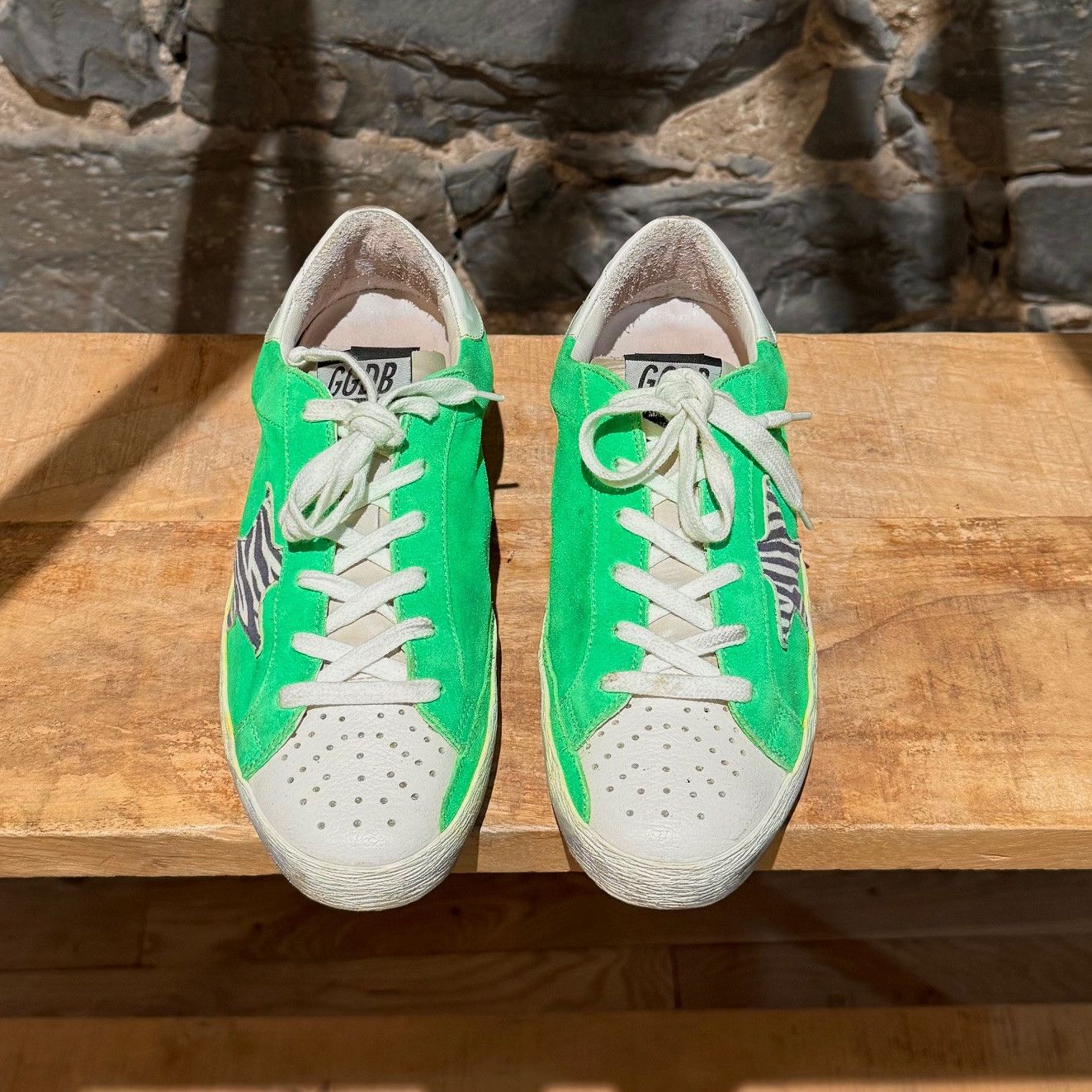 Golden Goose Golden Goose Superstar Neon Green Suede Sneakers Size US 7 / IT 37 - 3 Thumbnail