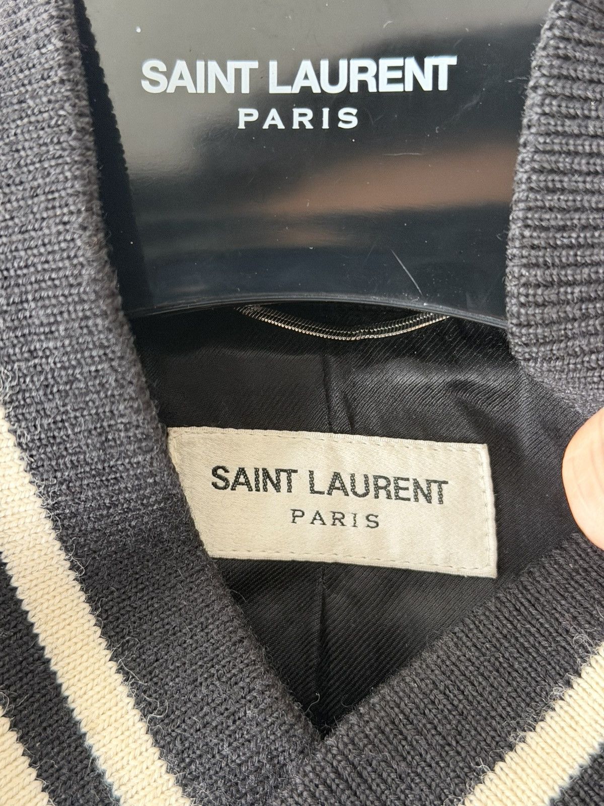 Saint Laurent Paris Classic Wool Teddy Varsity Jacket 52 Size US L / EU 52-54 / 3 - 5 Thumbnail