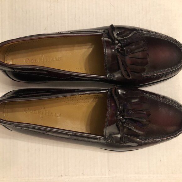Cole Haan Cole Haan mens leather tassel slip on dress shoes size:11.5D Size US 11.5 / EU 44-45 - 3 Thumbnail