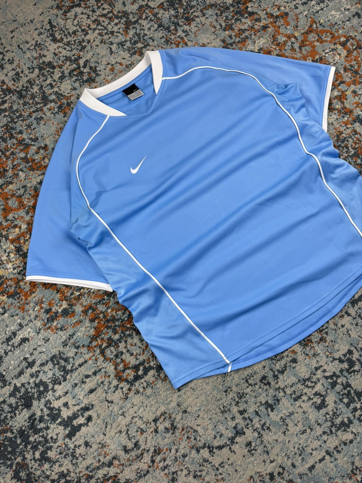 Nike × Vintage Vintage Y2K Nike soccer football blokecore jersey baby blue Size US XL / EU 56 / 4 - 3 Thumbnail