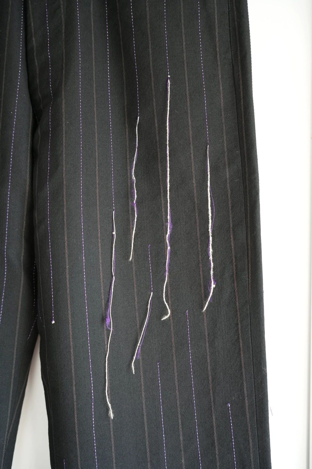 Yohji Yamamoto Yohji Yamamoto 03AW Disrupted Stripe Wool Trousers Size US 32 / EU 48 - 5 Thumbnail