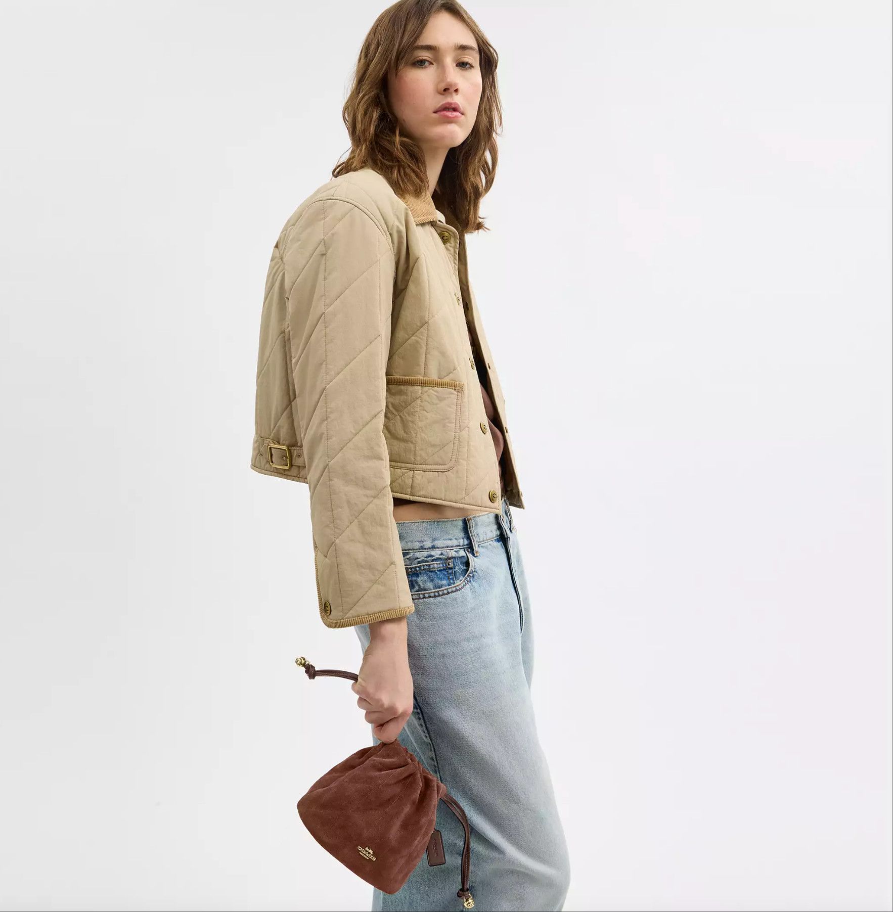 Coach Faye Mini Drawstring Bag With Quilting CDC42 Size ONE SIZE - 11 Thumbnail