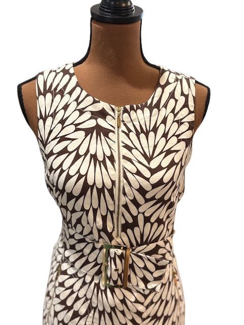 Tory Burch Sleeveless Linen Mini Dress with Gold Belt Accent Size S / US 4 / IT 40 - 1 Thumbnail