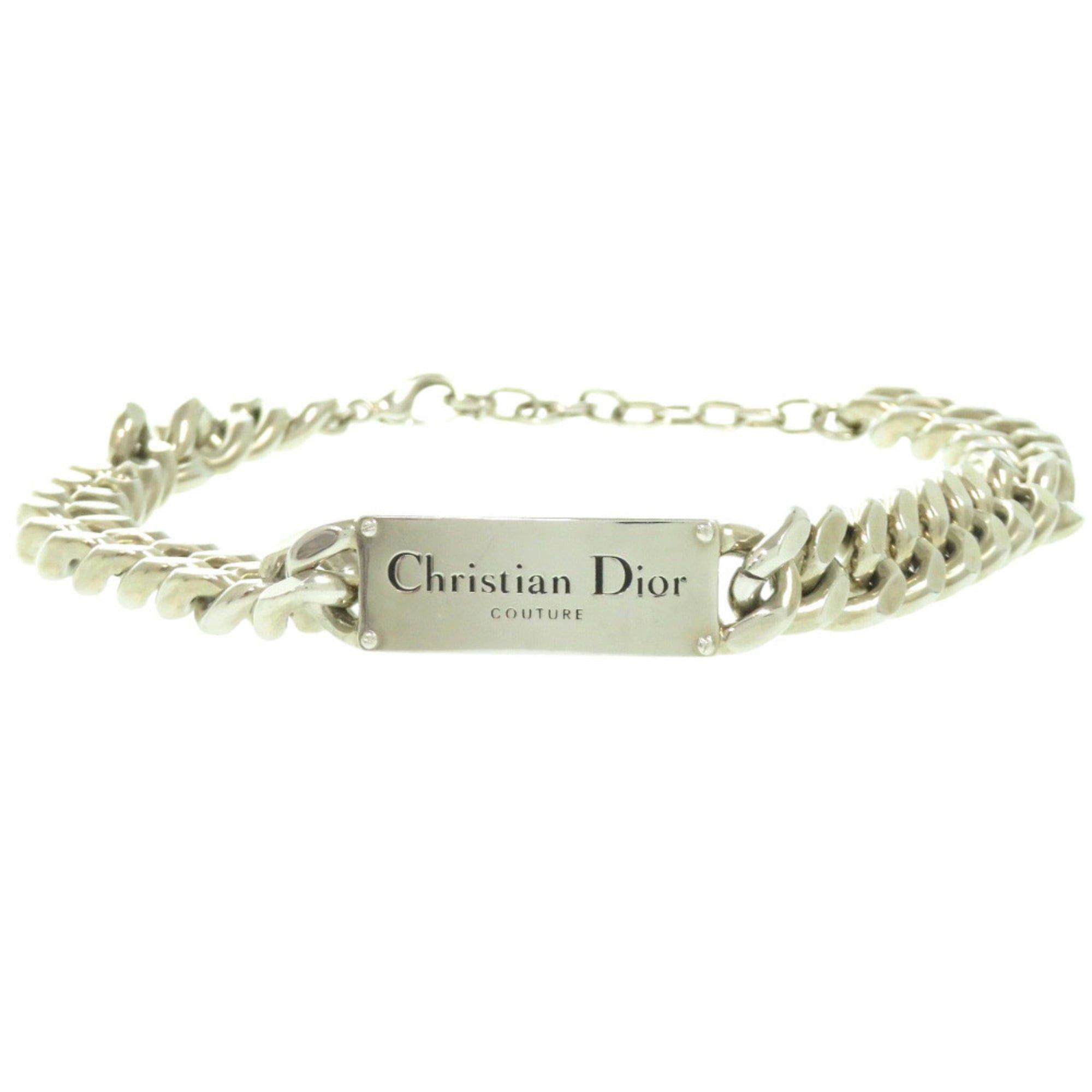 Excellent condition Christian Dior chain link signature plate N1971HOMMT_D000 silver necklace 1245