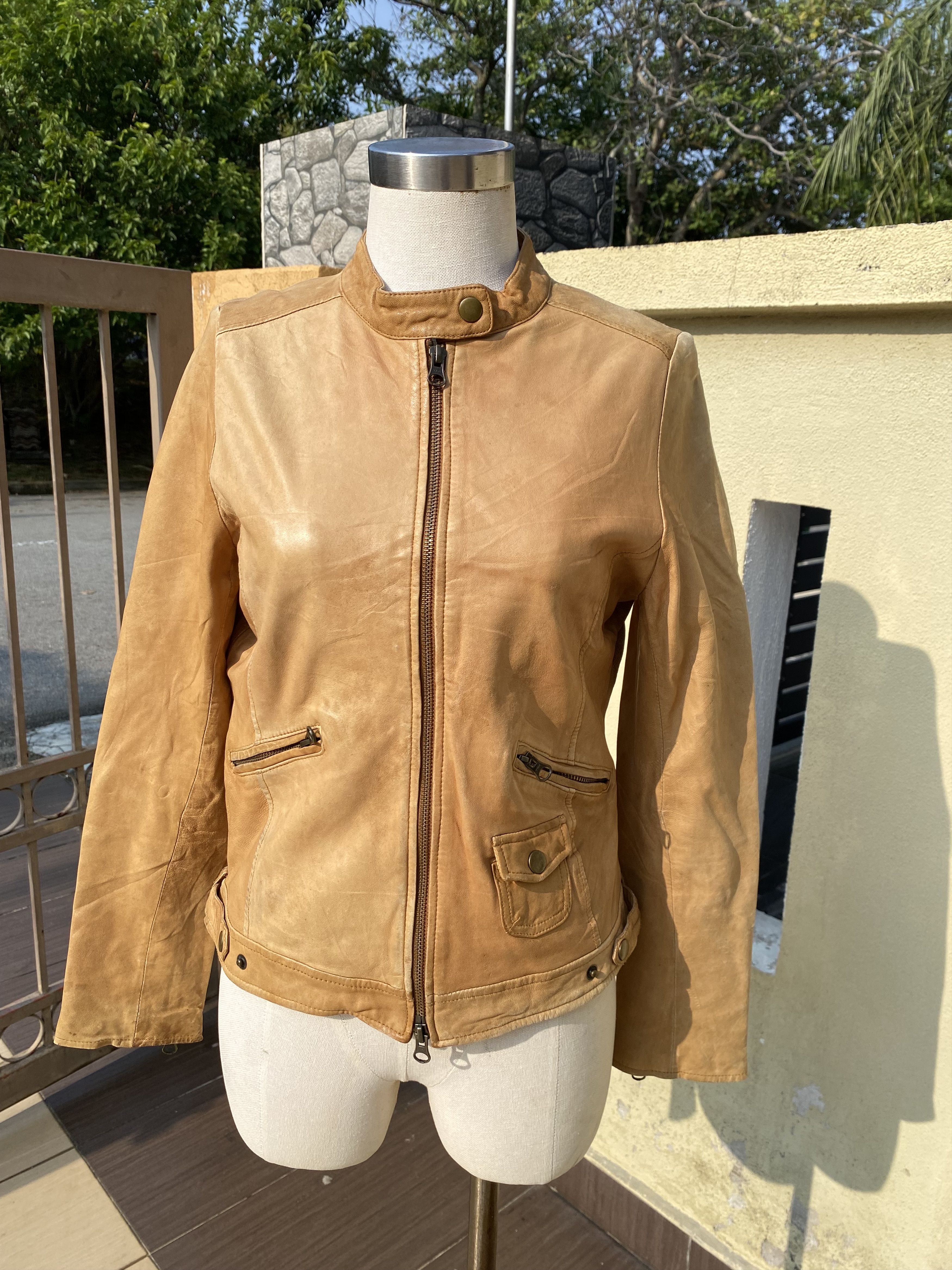 Japanese Brand faded leather jacket Size M / US 6-8 / IT 42-44 - 1 Thumbnail