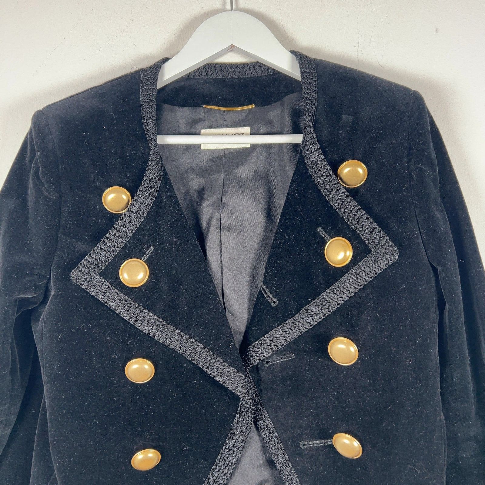 Saint Laurent Paris Saint Laurent Double Breasted Velour Short Blazer Jacket Size S / US 4 / IT 40 - 2 Thumbnail
