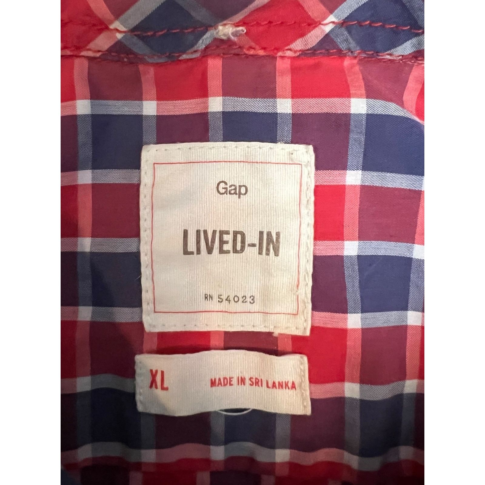 Gap Gap Lived-In Men’s Plaid Button Down Shirt XL Long Sleeve Size US XL / EU 56 / 4 - 3 Thumbnail