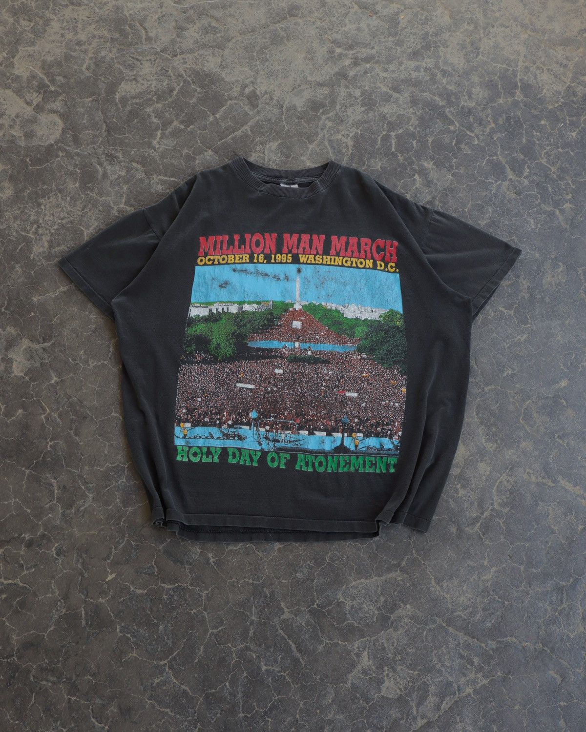 Vintage 1990s 90s Million Man March Black Tee XXL RARE GRAIL