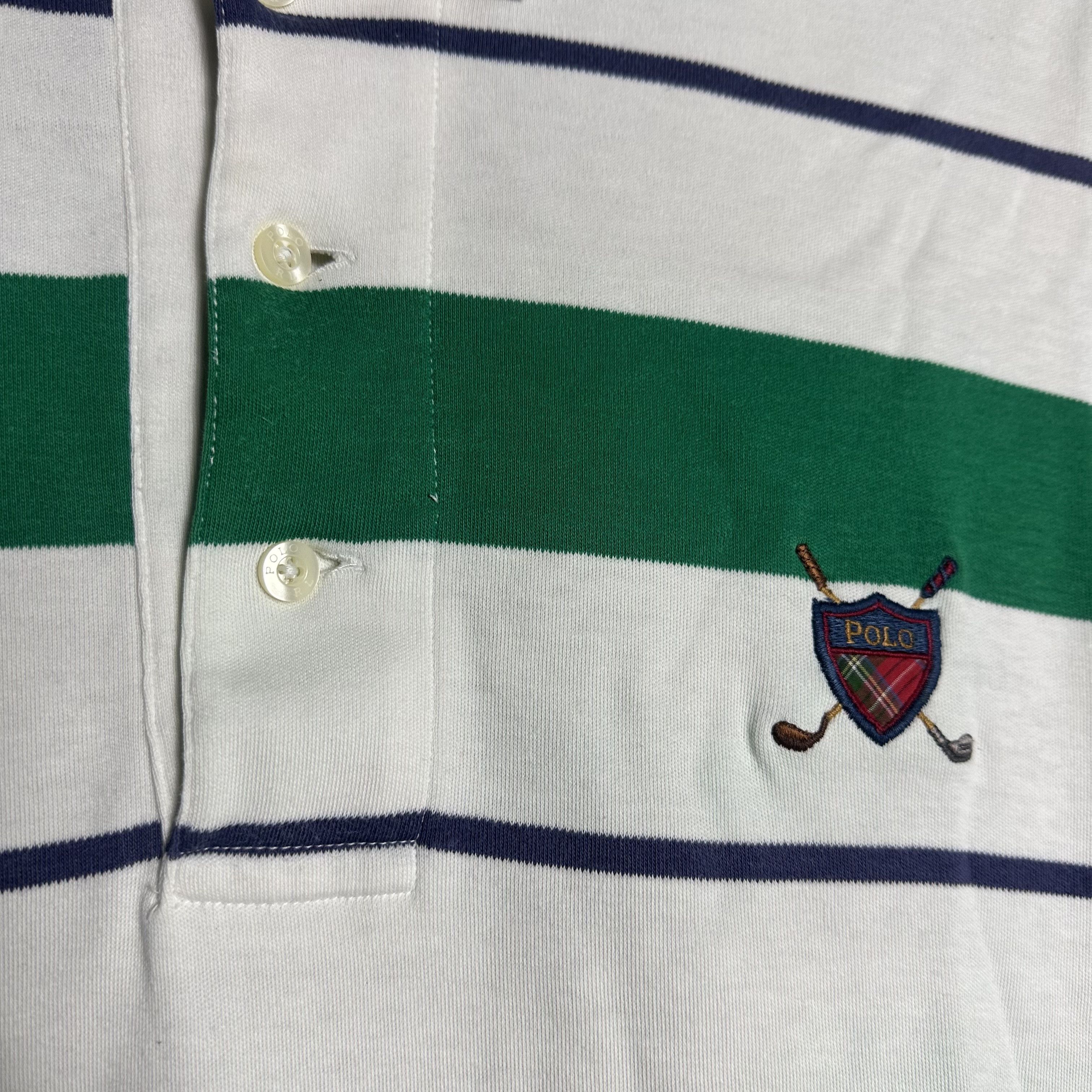Polo Ralph Lauren 🔥RARE🔥Vintage Polo Ralph Lauren Stripe Polo Shirt Size US L / EU 52-54 / 3 - 3 Thumbnail